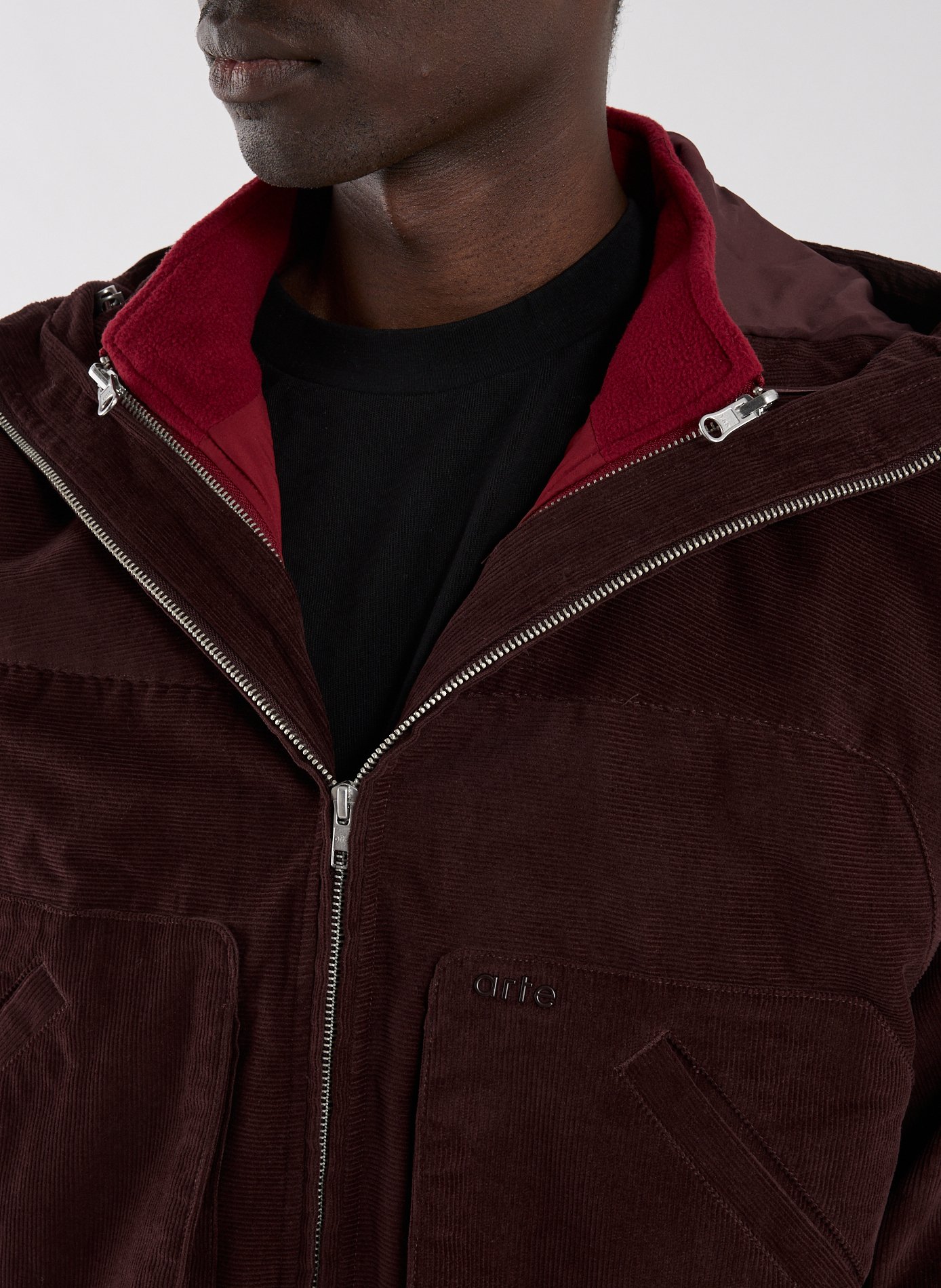 Oversized ribbed velvet jacket in a cotton blend ARTE ANTWERP Red