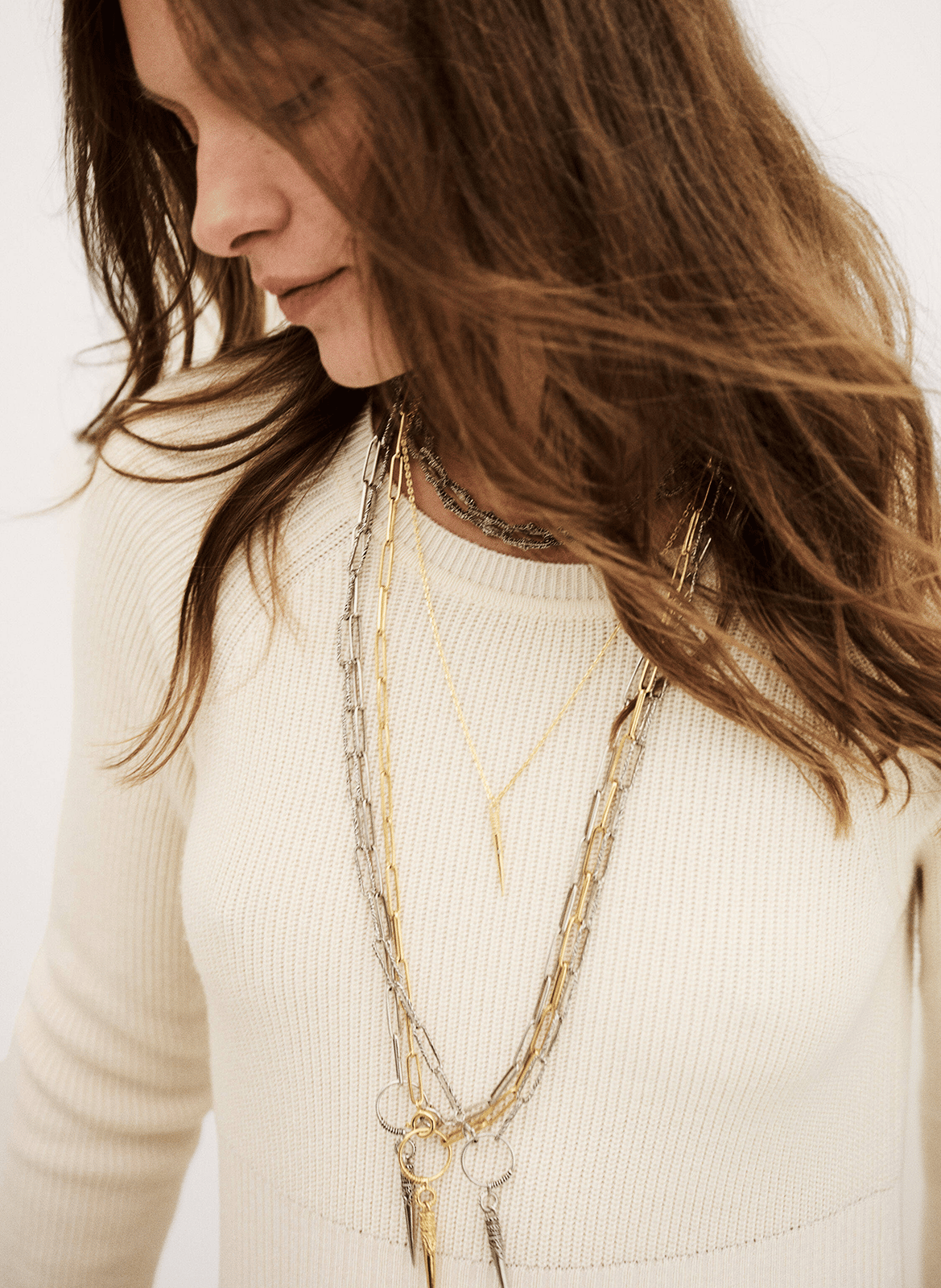 Robe longue col rond en laine mélangée elise BA&SH Beige