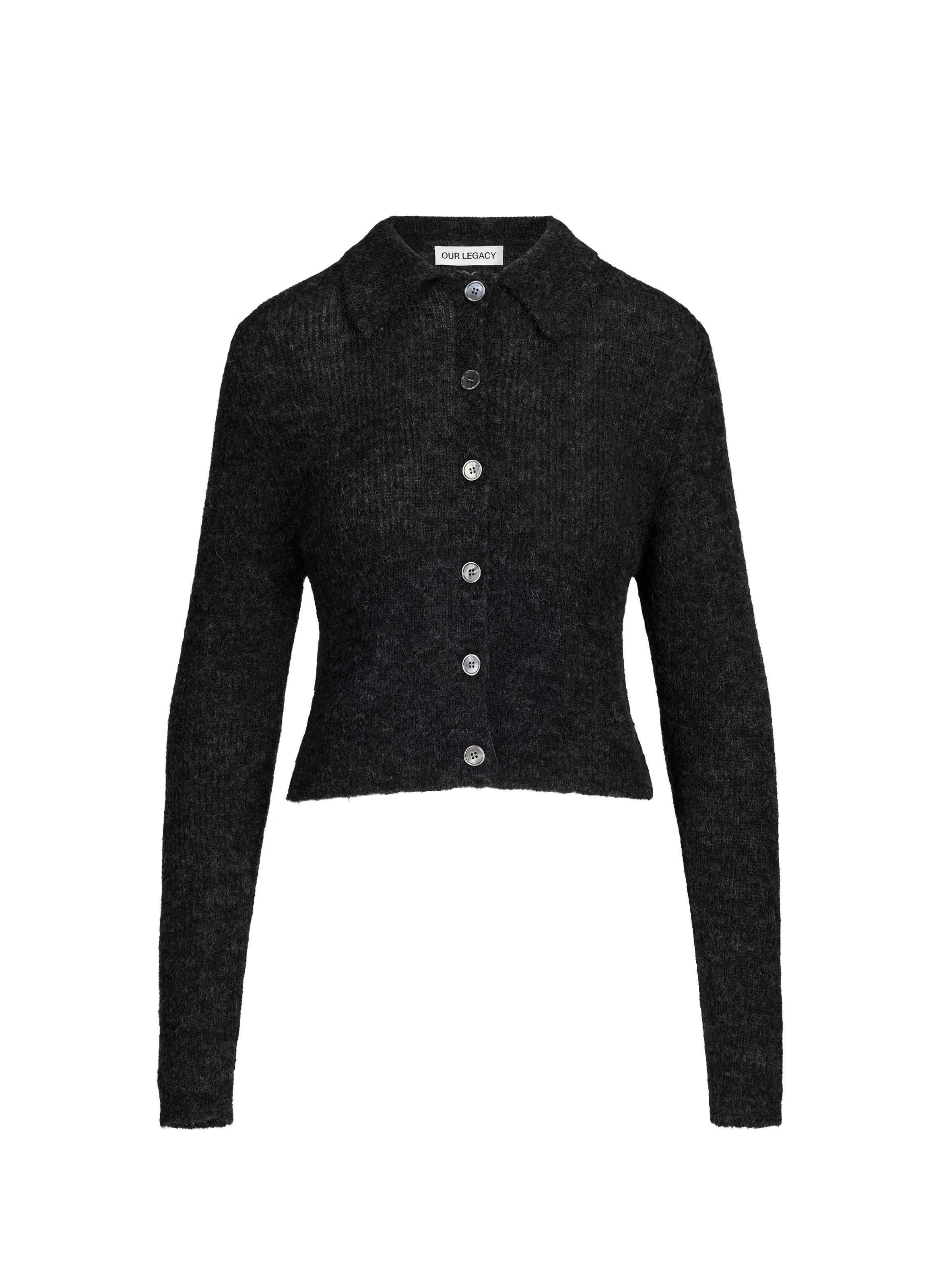 OUR LEGACY Classic collar wool blend cardigan Black