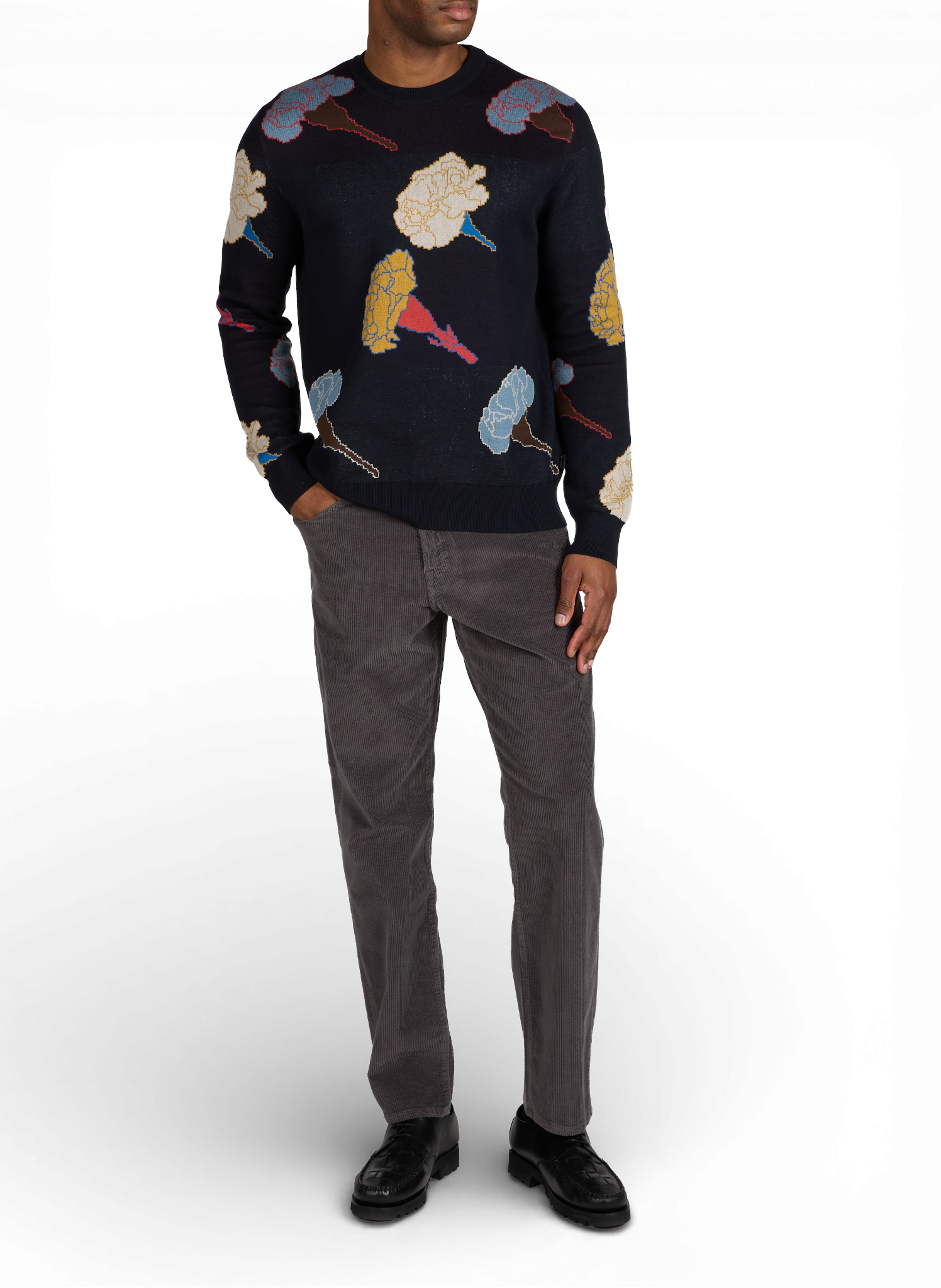 Velvet cotton blend trousers PAUL SMITH Grey