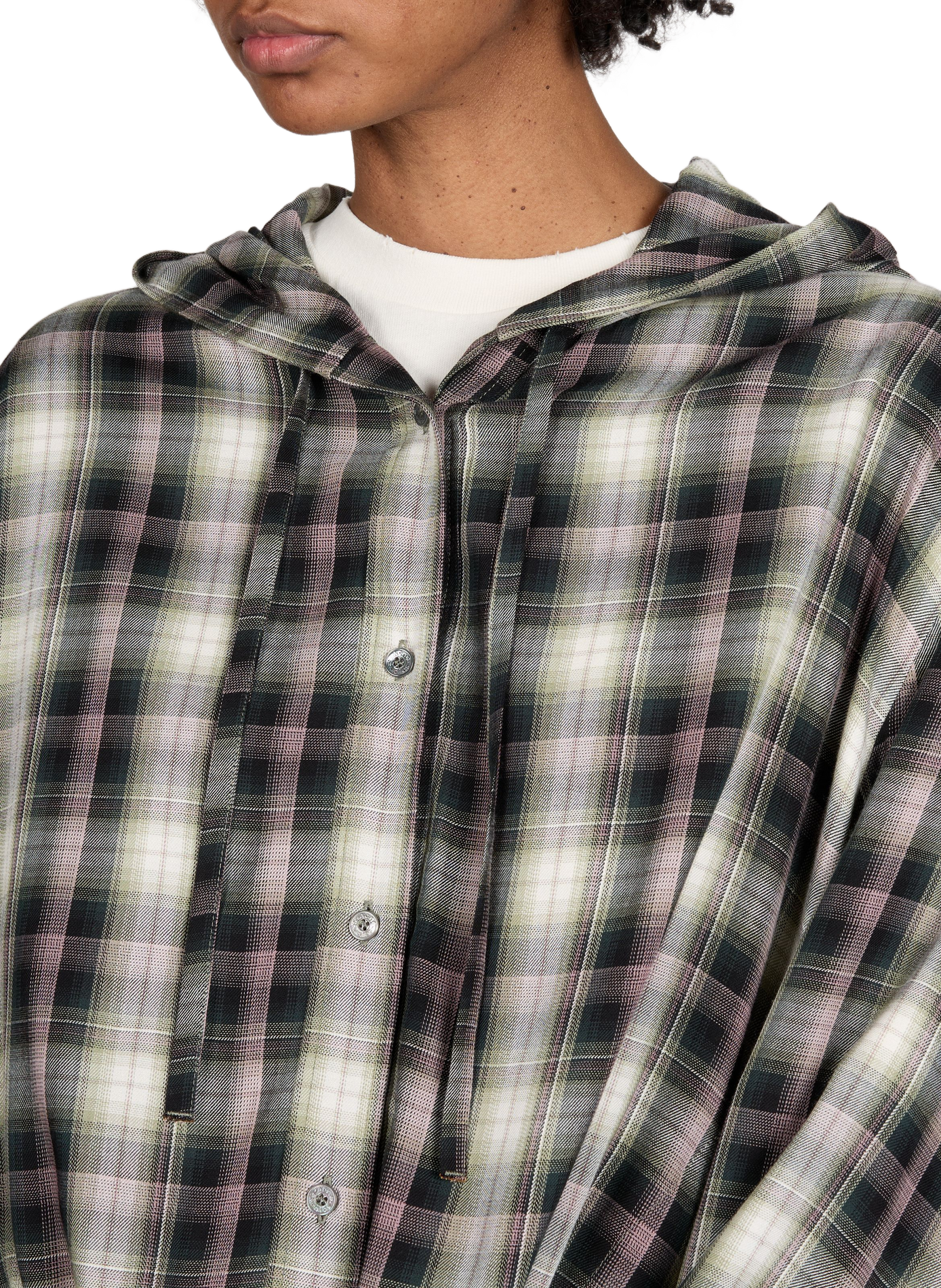 Chemise à capuche avec carreaux ACNE STUDIOS Multicolore