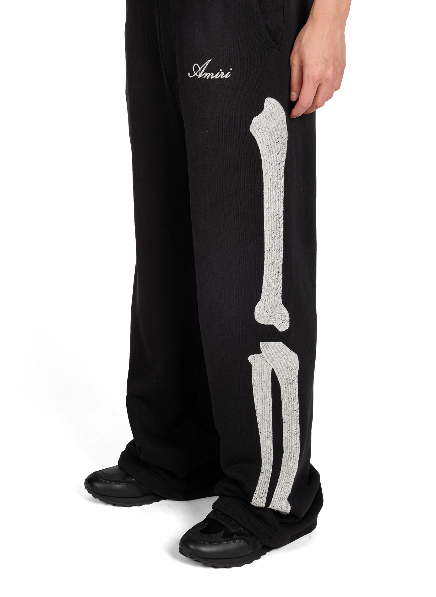 Embroidered cotton sweatpants AMIRI Black