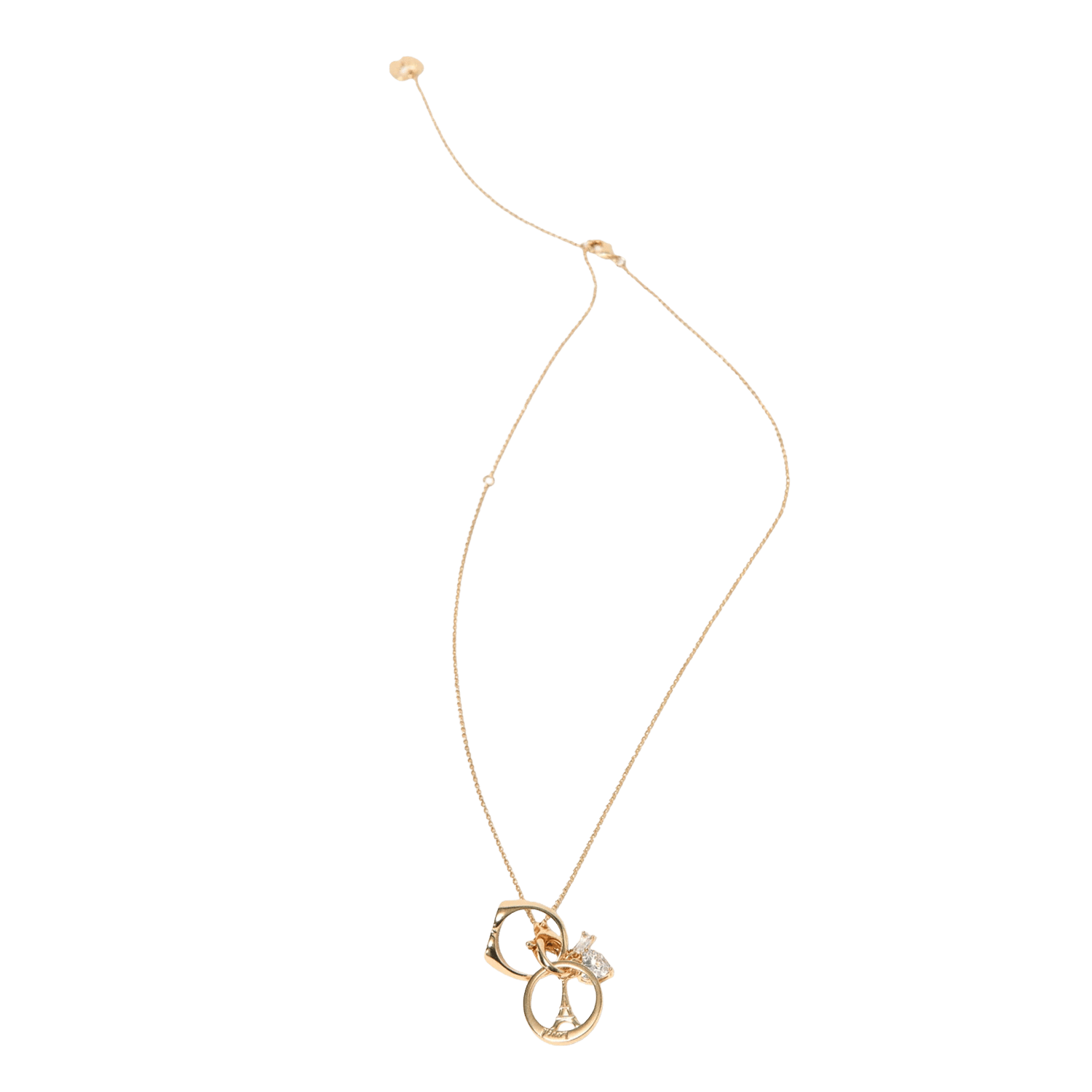 Collier à pendentifs anneaux en laiton MAJE Doré