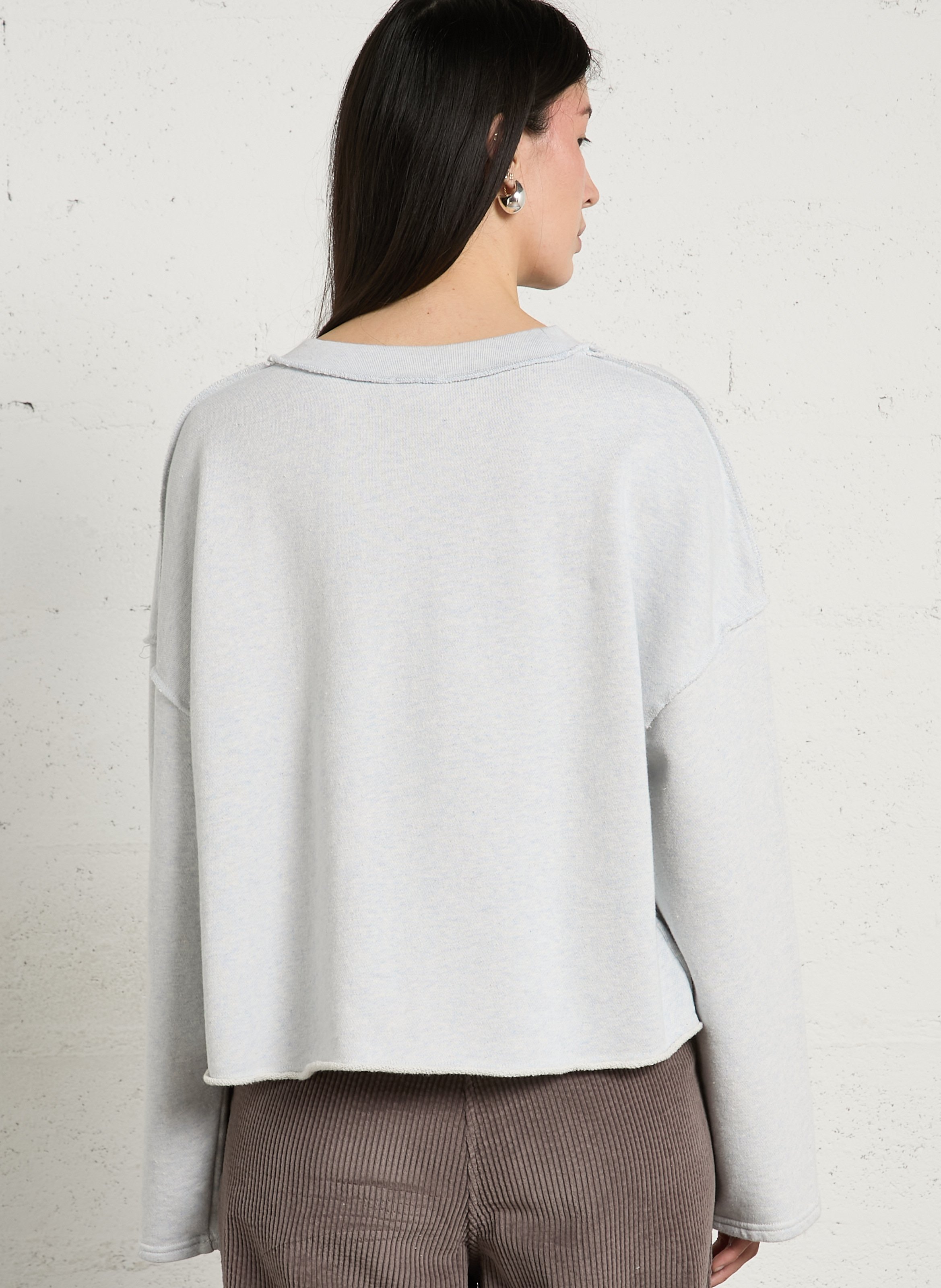 Sweat oversize col rond en coton dantown AMERICAN VINTAGE Bleu