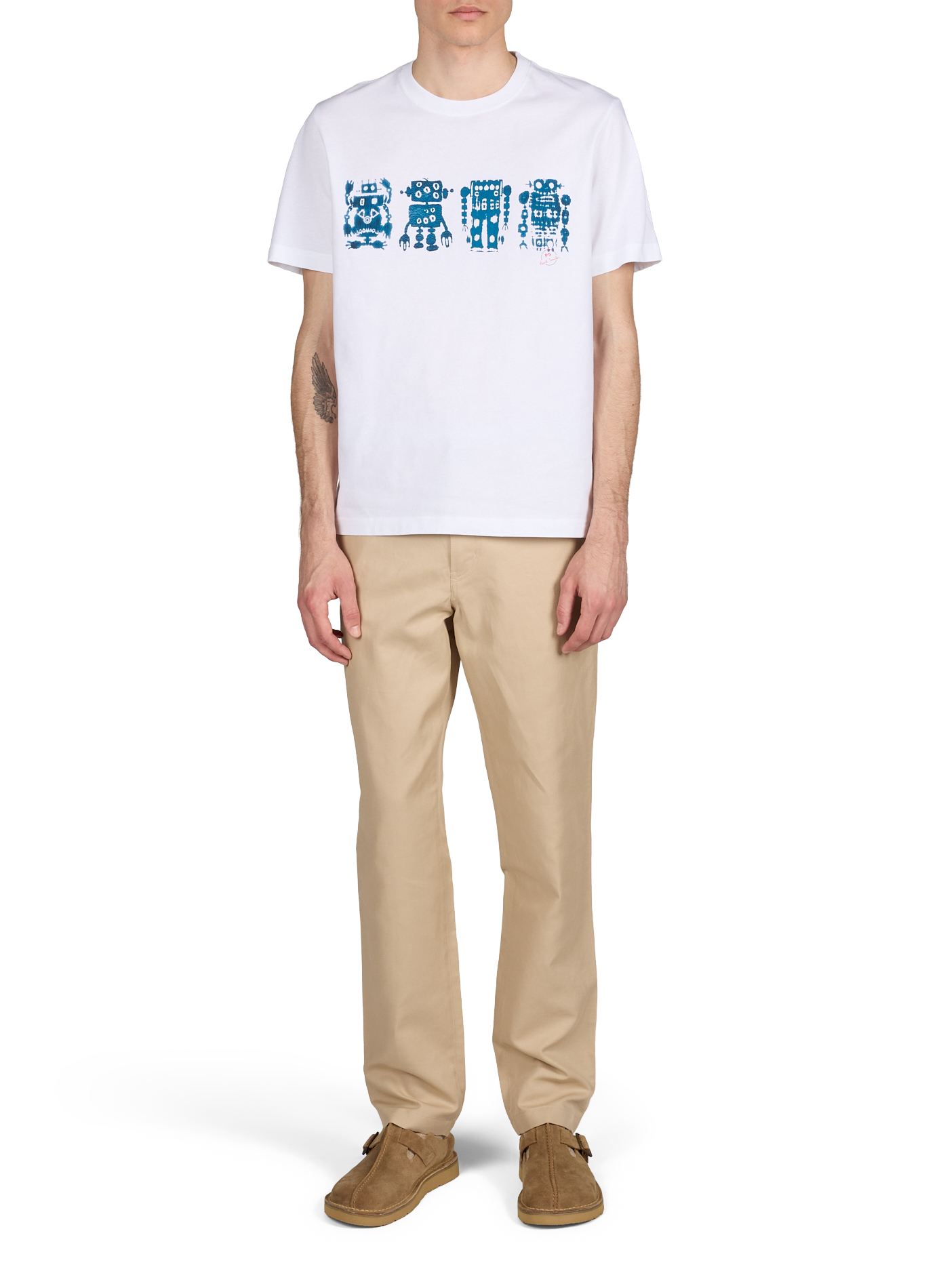 Pantalon Tapered fit en coton et lin PAUL SMITH Beige