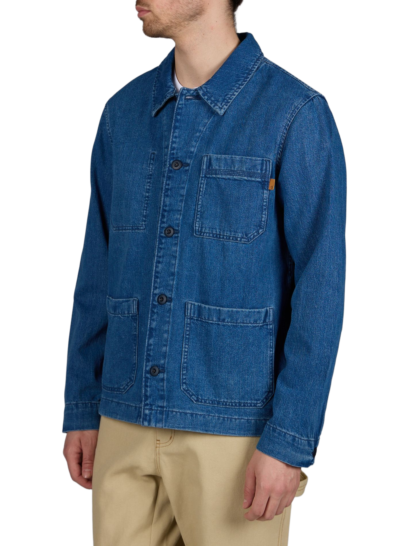 Straight cotton denim shirt jacket TIMBERLAND Blue