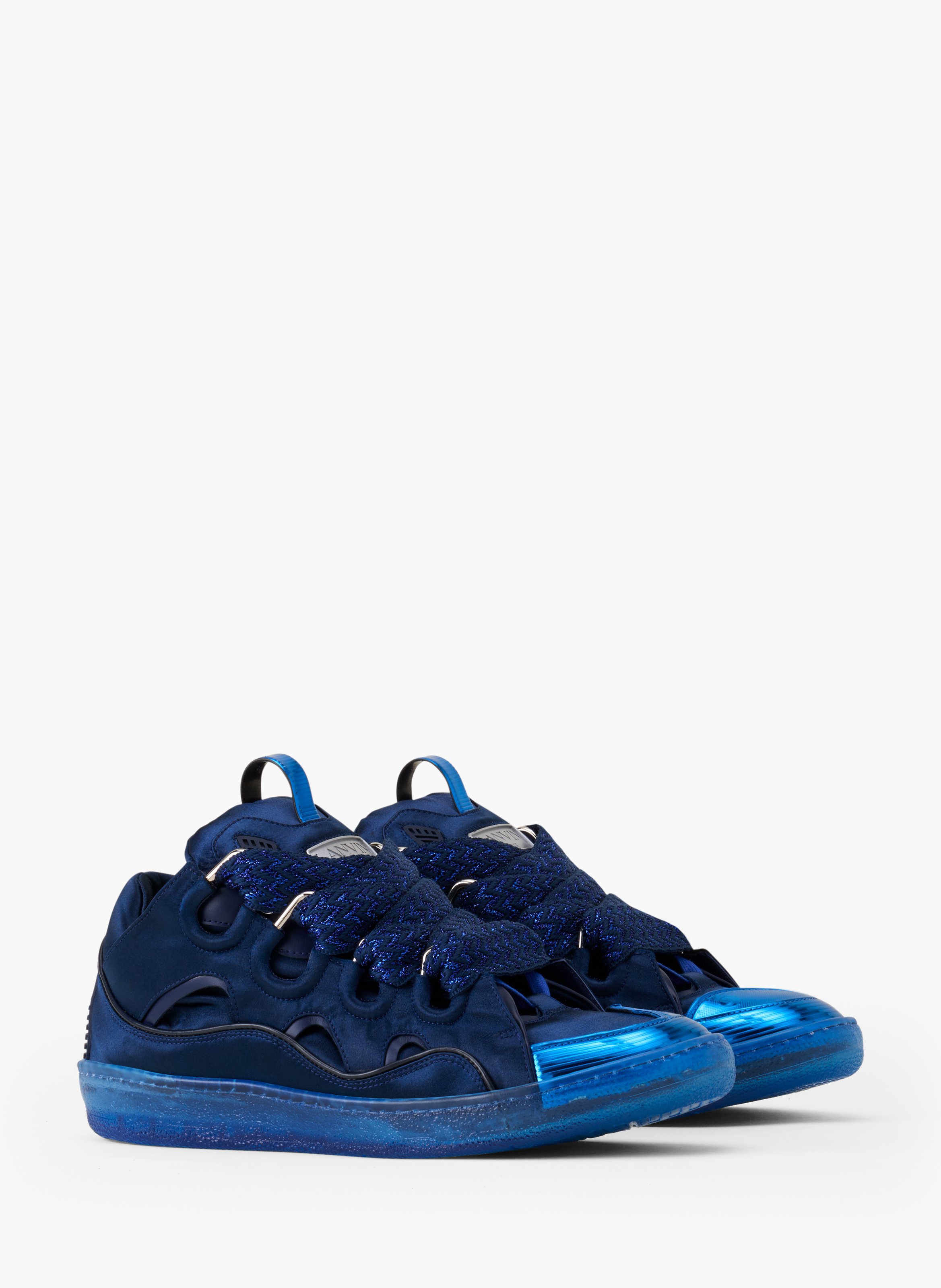 Sneakers curb en satin LANVIN Bleu
