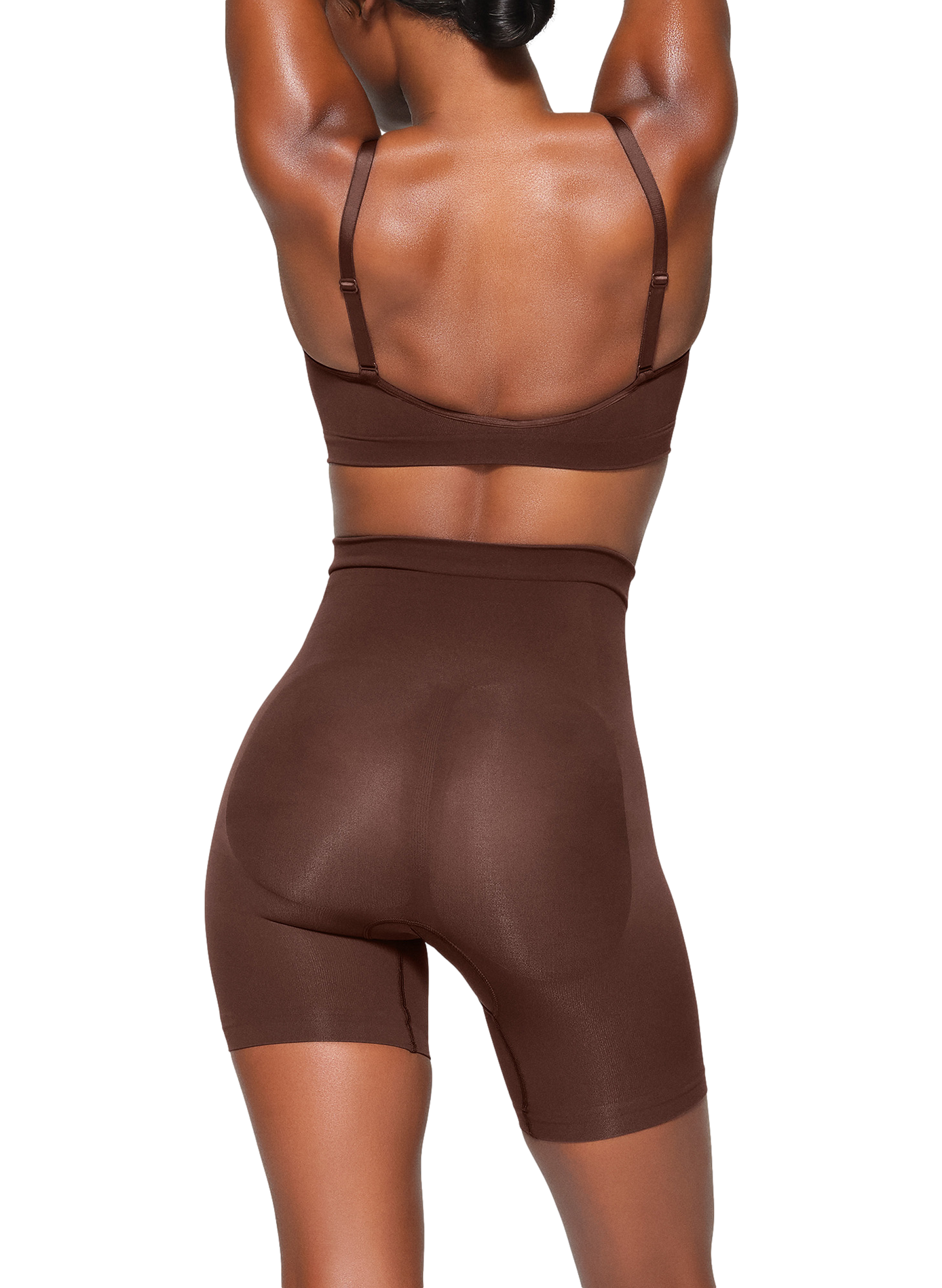 High-waisted sculpting shorts SKIMS Brown
