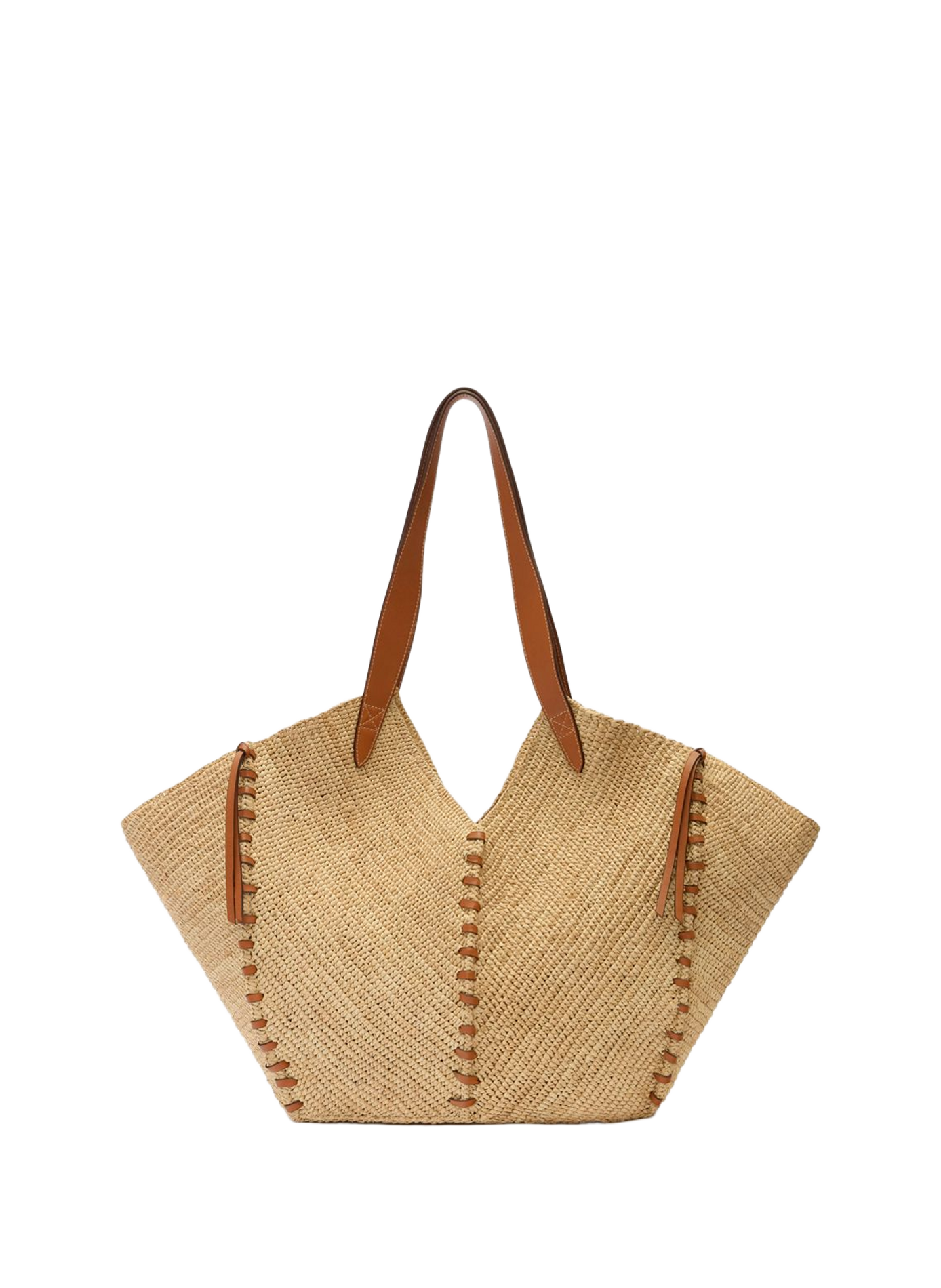 Tampa raffia and leather tote bag ISABEL MARANT Multicolour