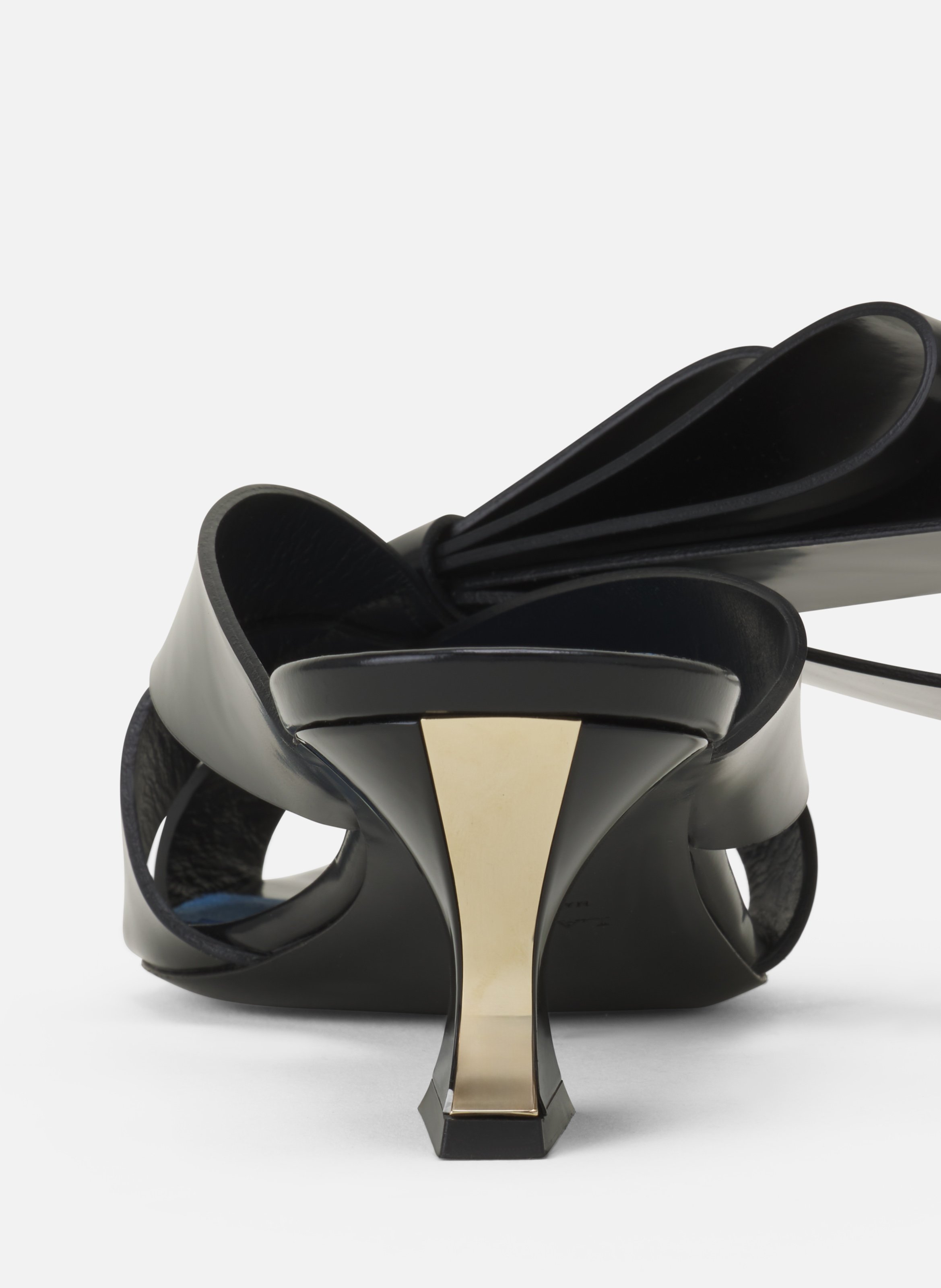Mule à talon cadeau en cuir LANVIN Noir