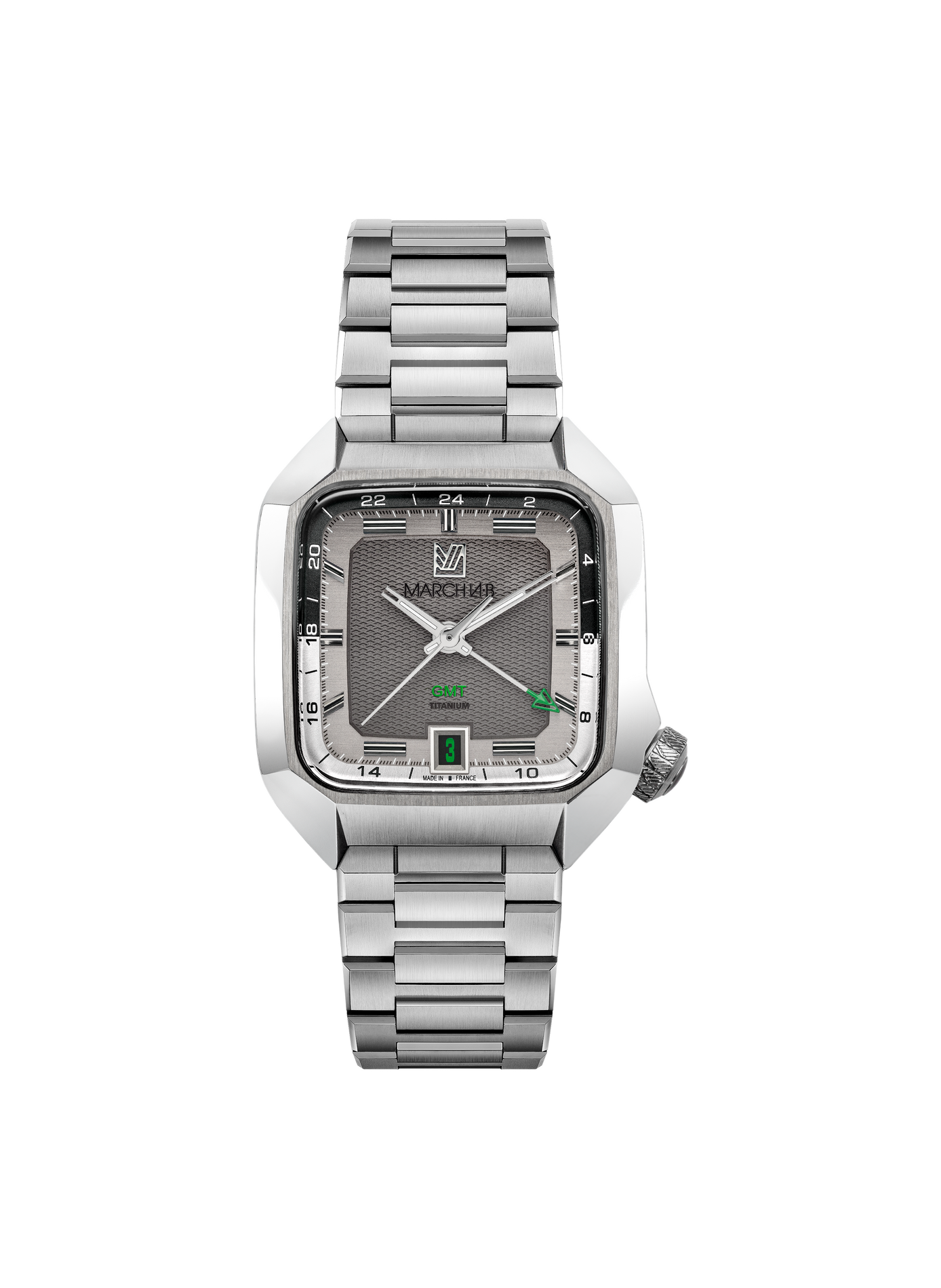 Montre automatique AM2 Slim GMT en titane MARCH LA.B Gris