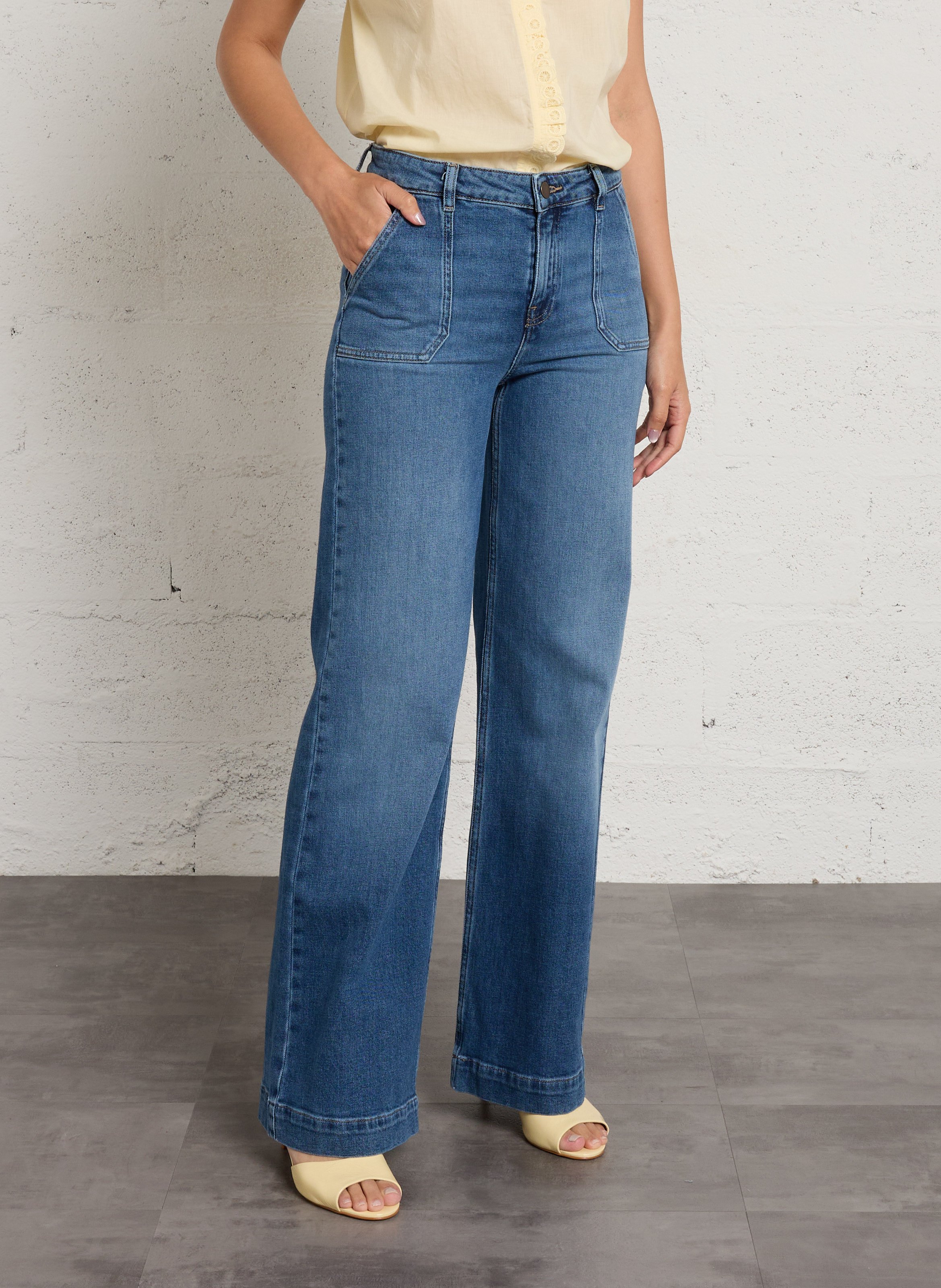 Jean large en coton mélangé aless MAISON 123 Bleu