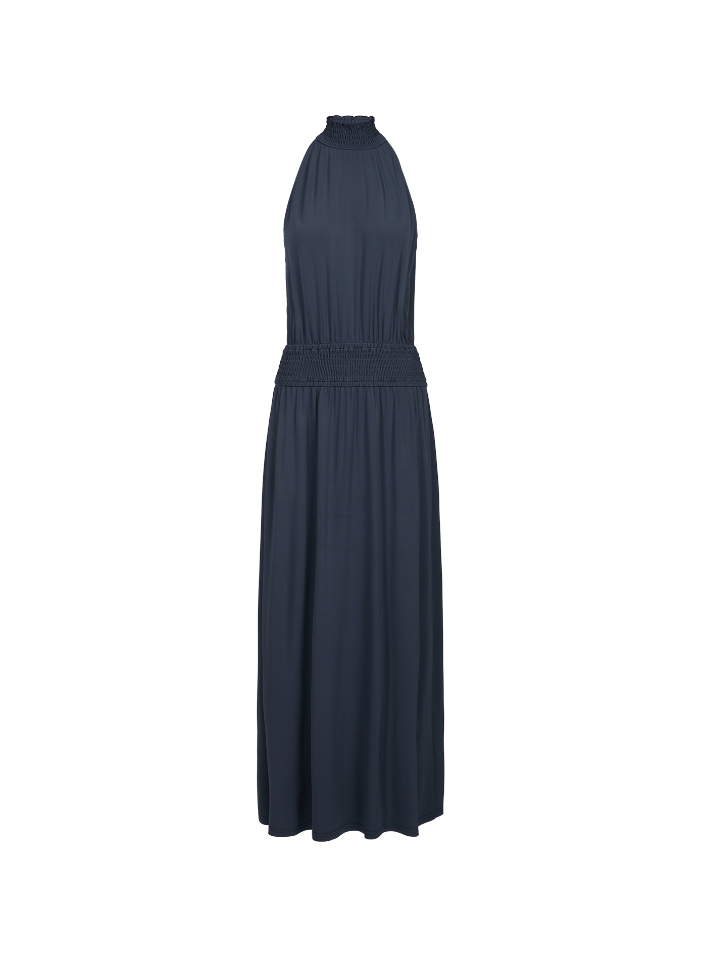 Vestido acampanado con cintura fruncida SAMSOE SAMSOE Azul