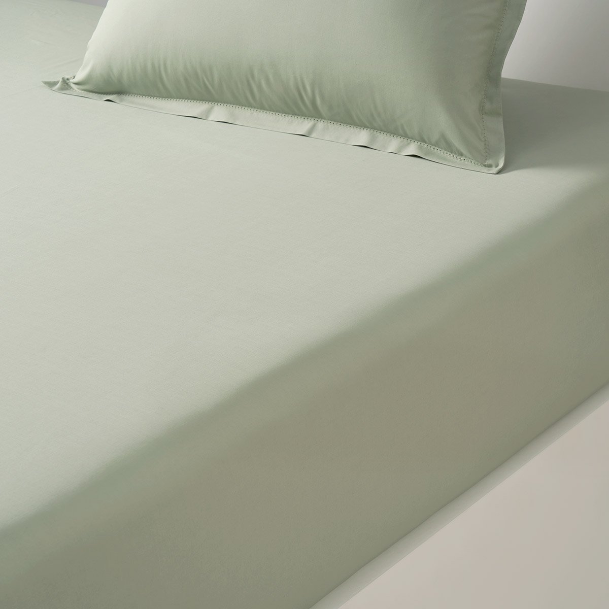Drap housse pour lit articulé en percale de coton, alcove VertDESFORGES