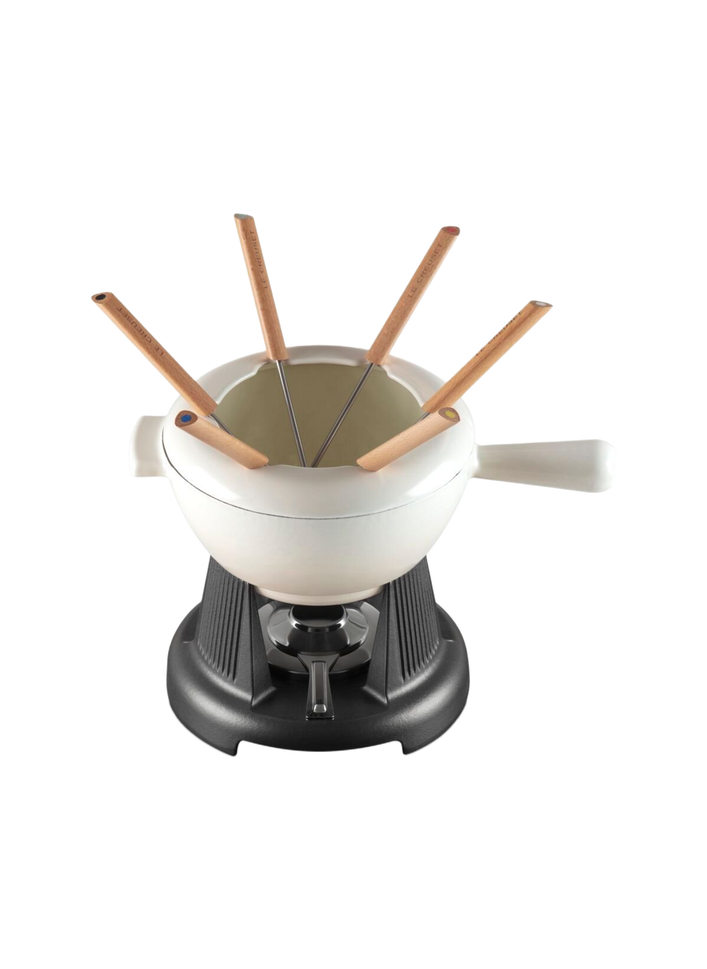 Gusseisernes Fondue-Set mit Emaillebeschichtung LE CREUSET Beige