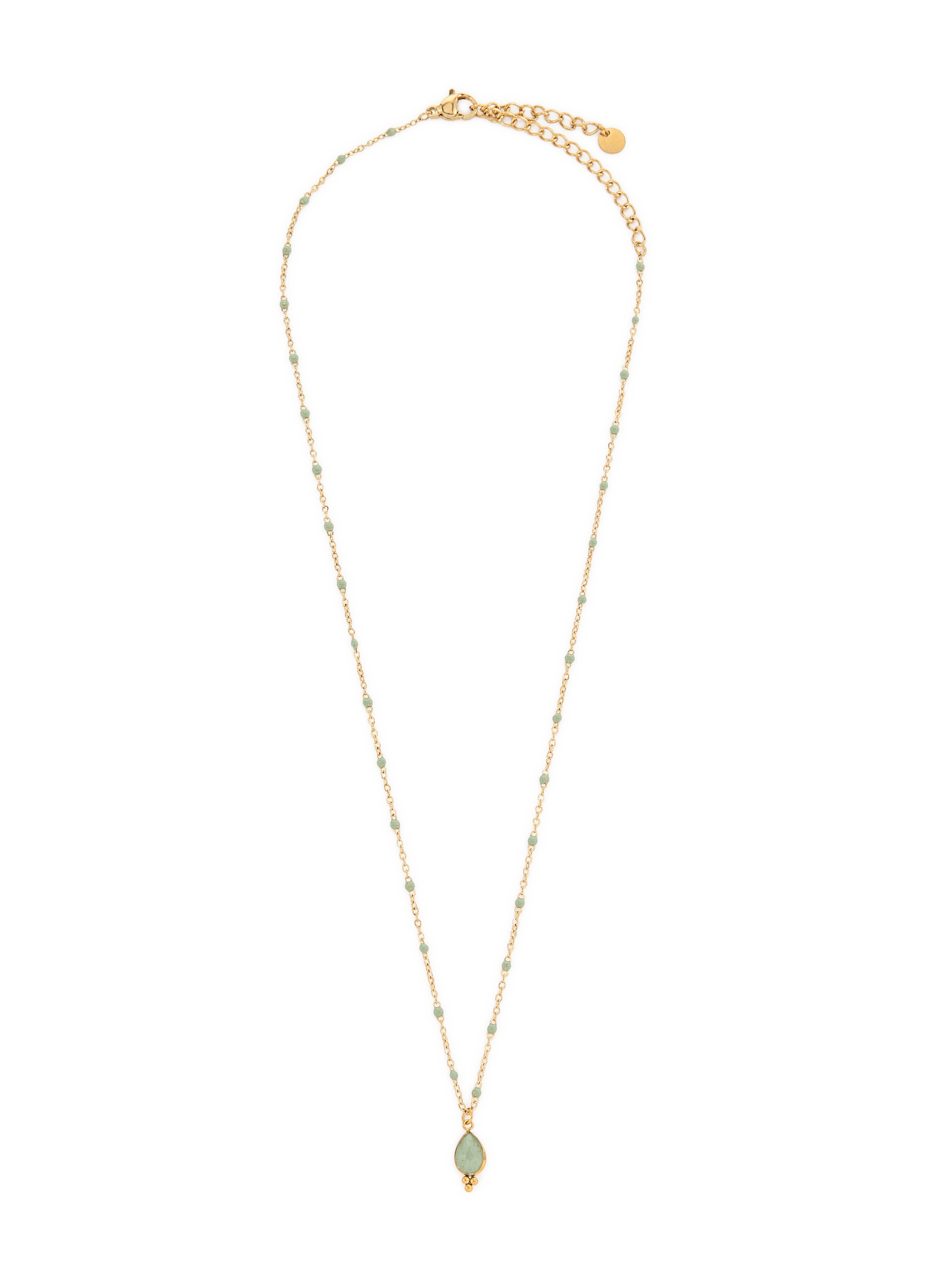 Collier avec pierres de gemmes AU PRINTEMPS PARIS Vert