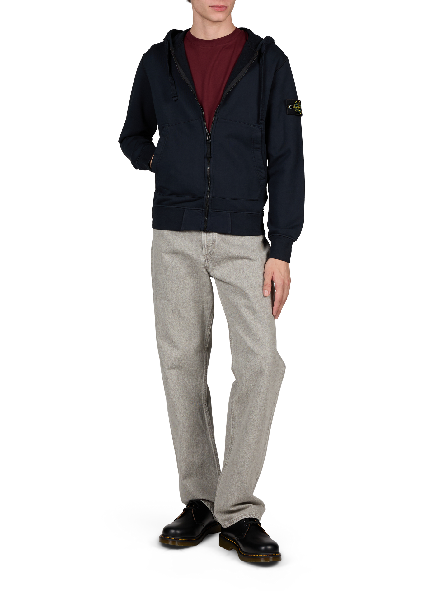 Ritssluiting hoodie STONE ISLAND Blauw
