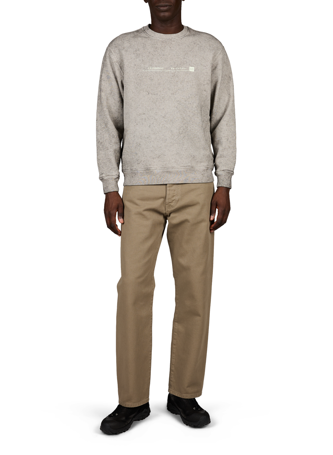 Pantalón recto de algodón CP COMPANY Negro