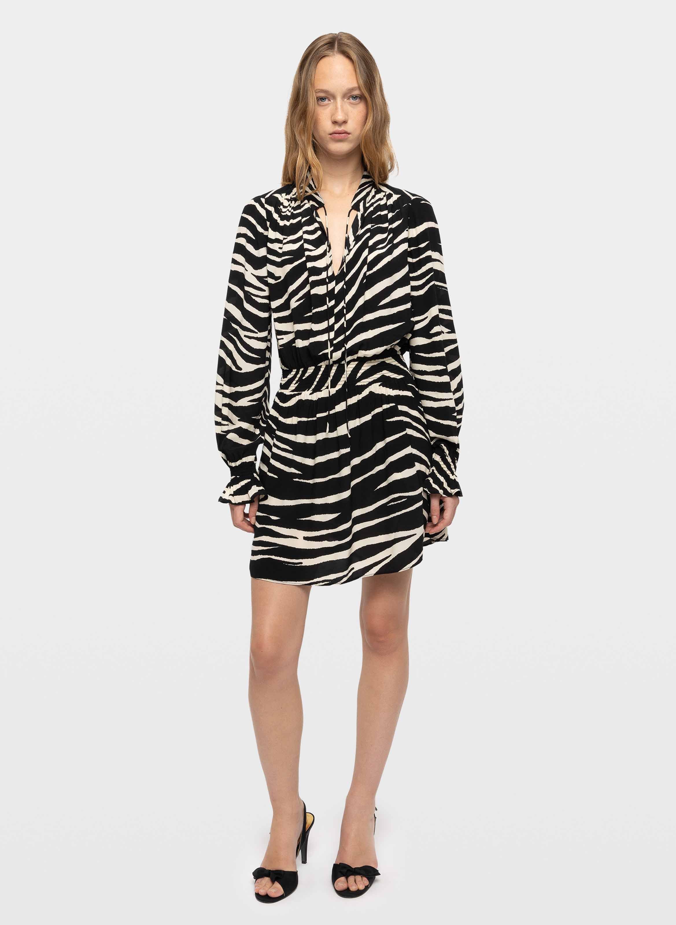 Robe courte cintrée rayados ZADIG&VOLTAIRE Noir