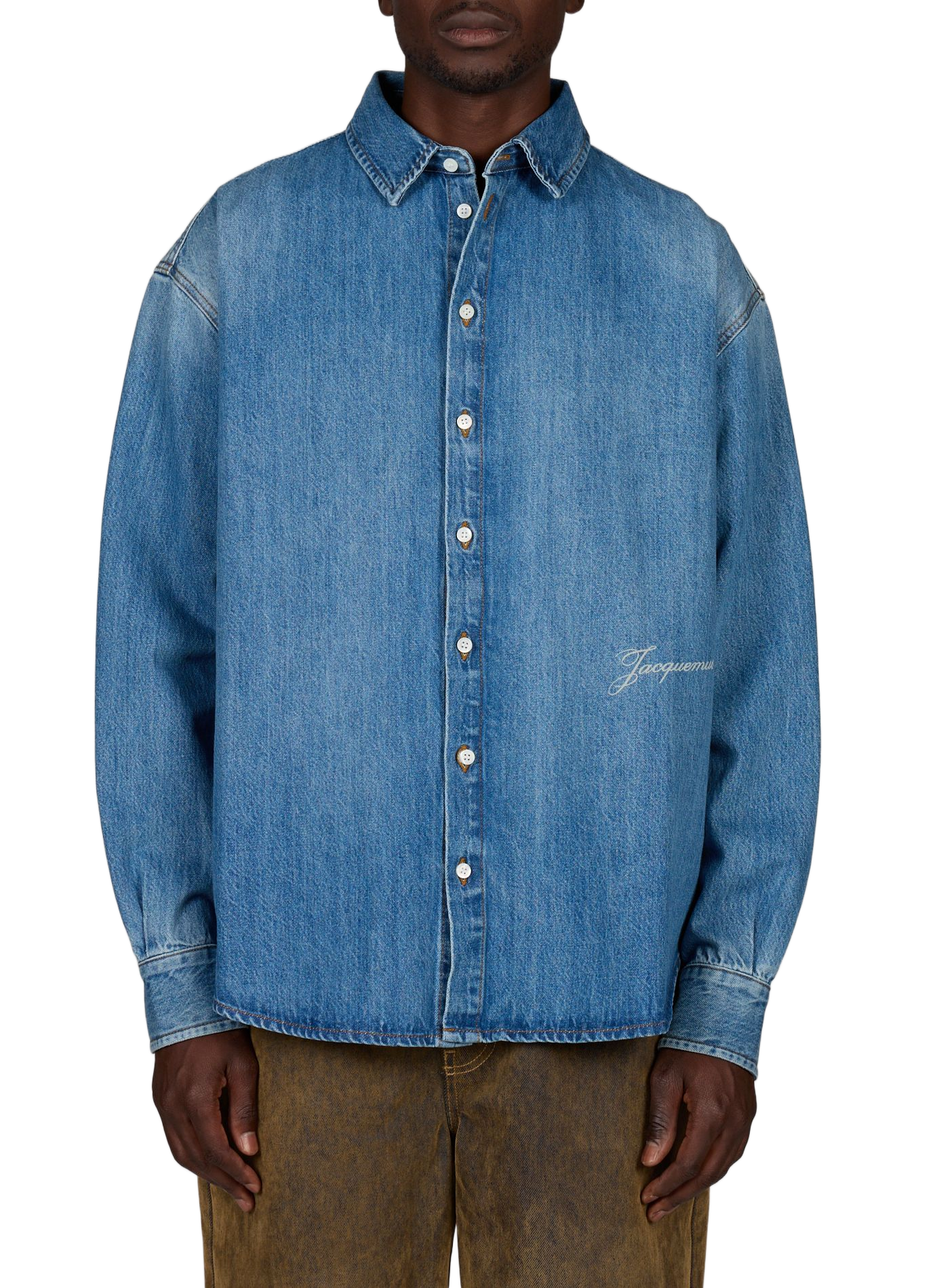 Ruime denim blouse van katoen. JACQUEMUS Blauw