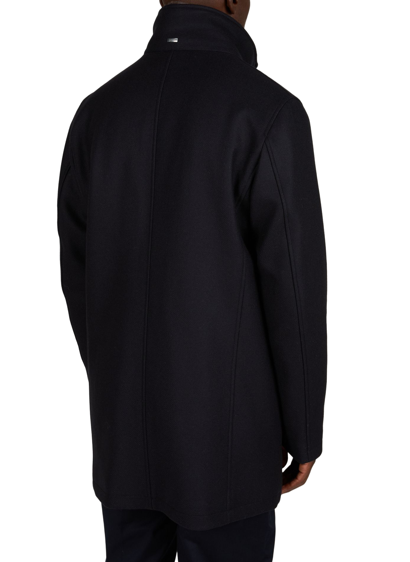 Straight wool blend high neck jacket HERNO Blue