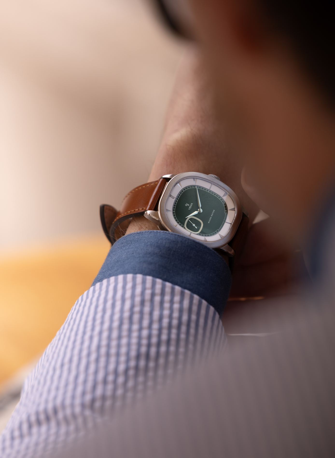 Montre automatique Granvelle CMM.29 en cuir YEMA Vert