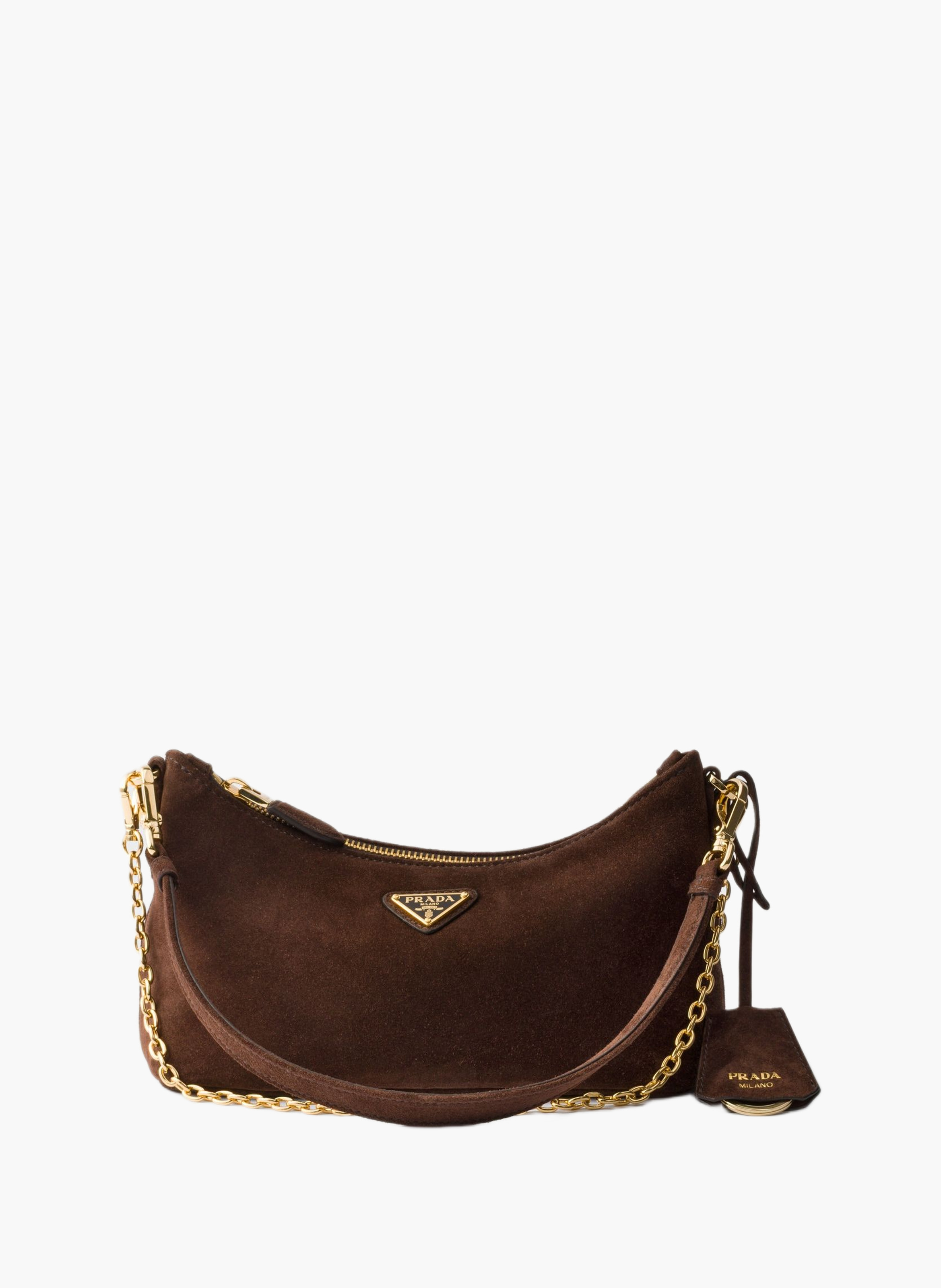 Mini sac en veau velours PRADA Marron
