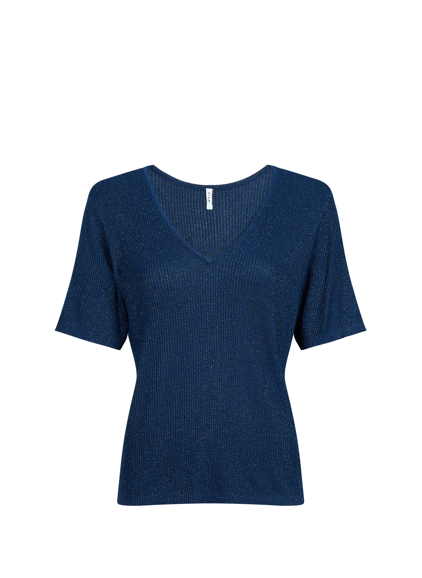 Straight metallic V-neck dress VILA Blue