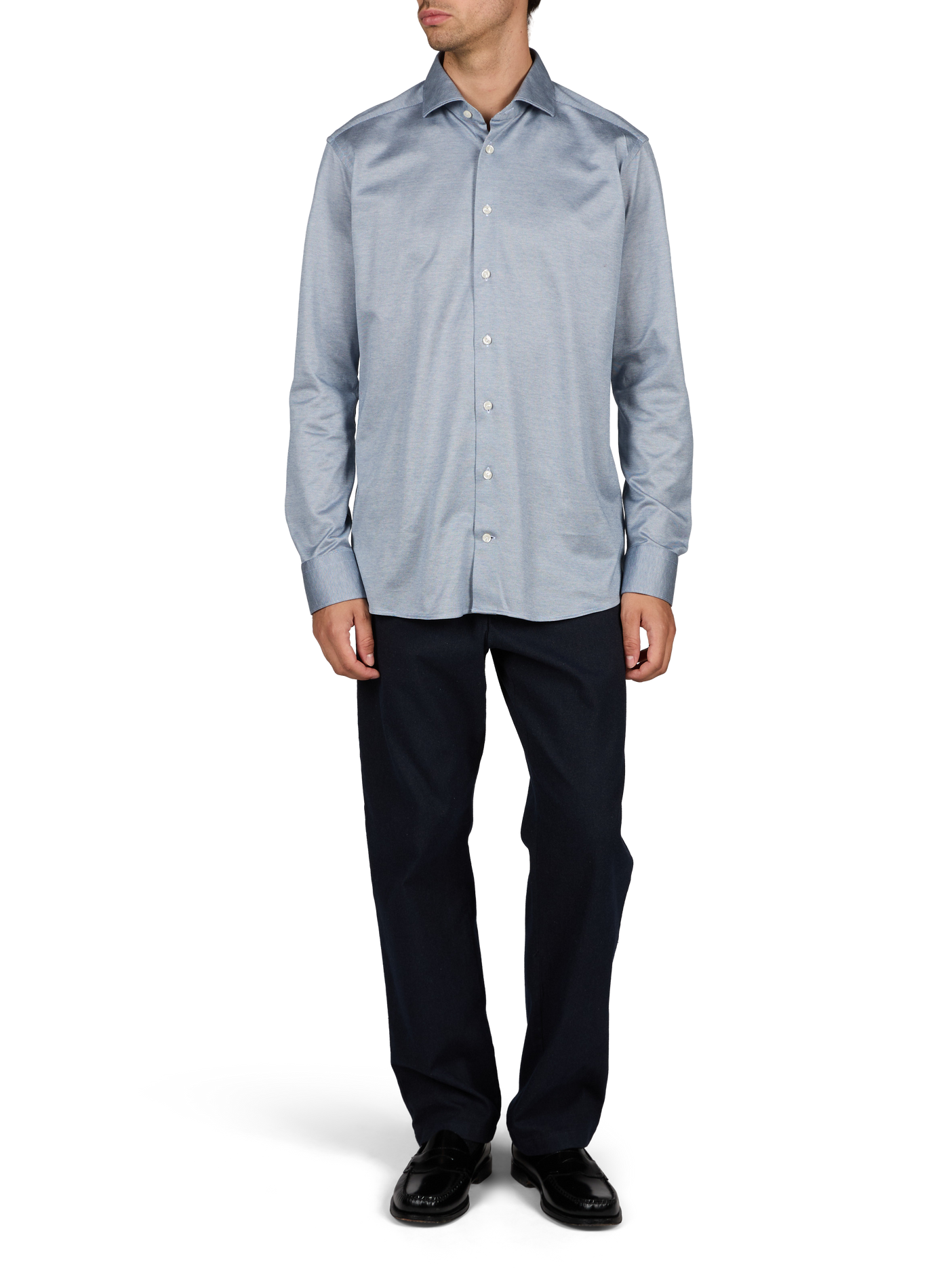Gerade Jacquardbluse aus Baumwolle ETON Grau