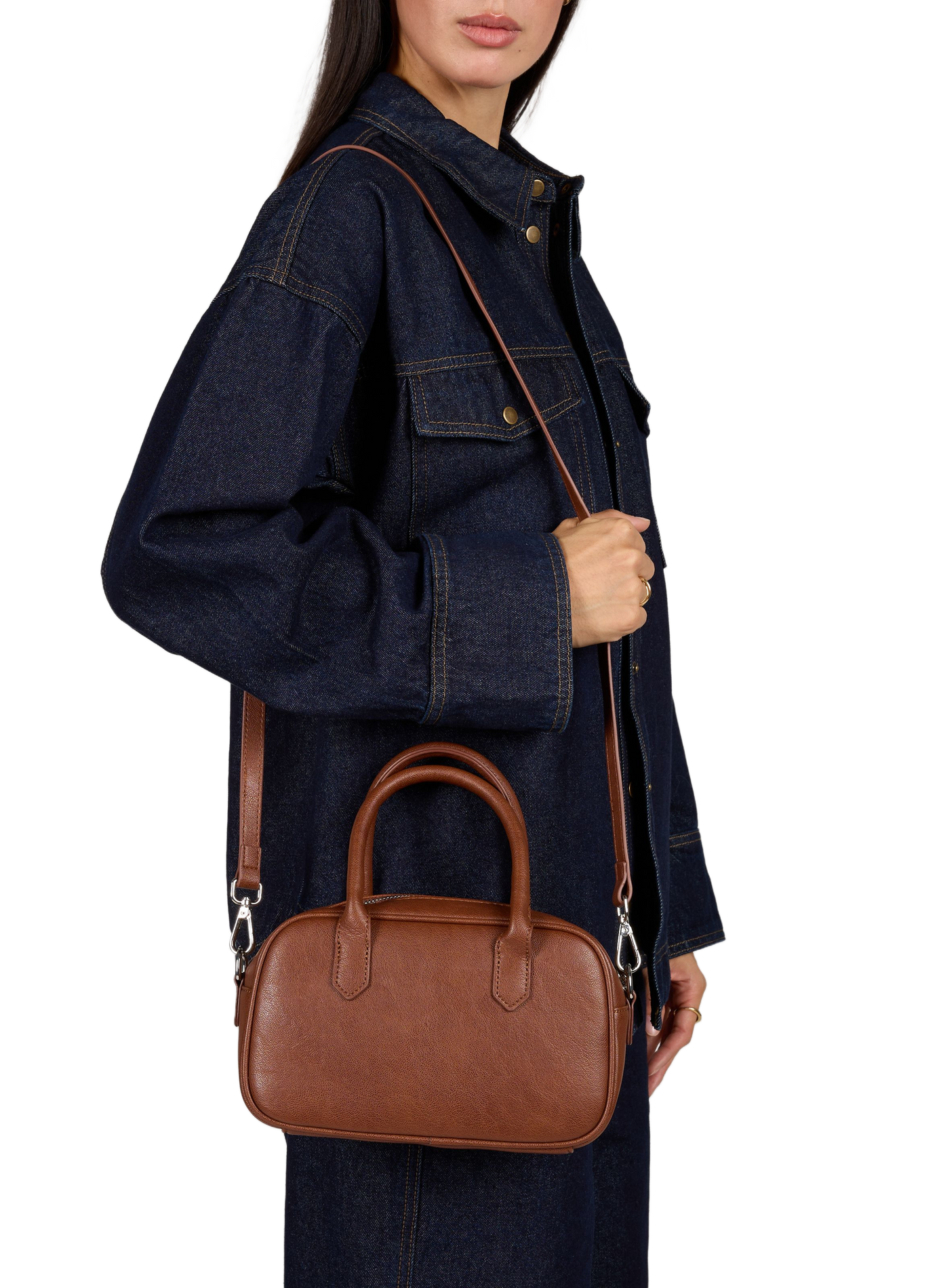 Kleines einfarbiges Handtasche AU PRINTEMPS PARIS Braun