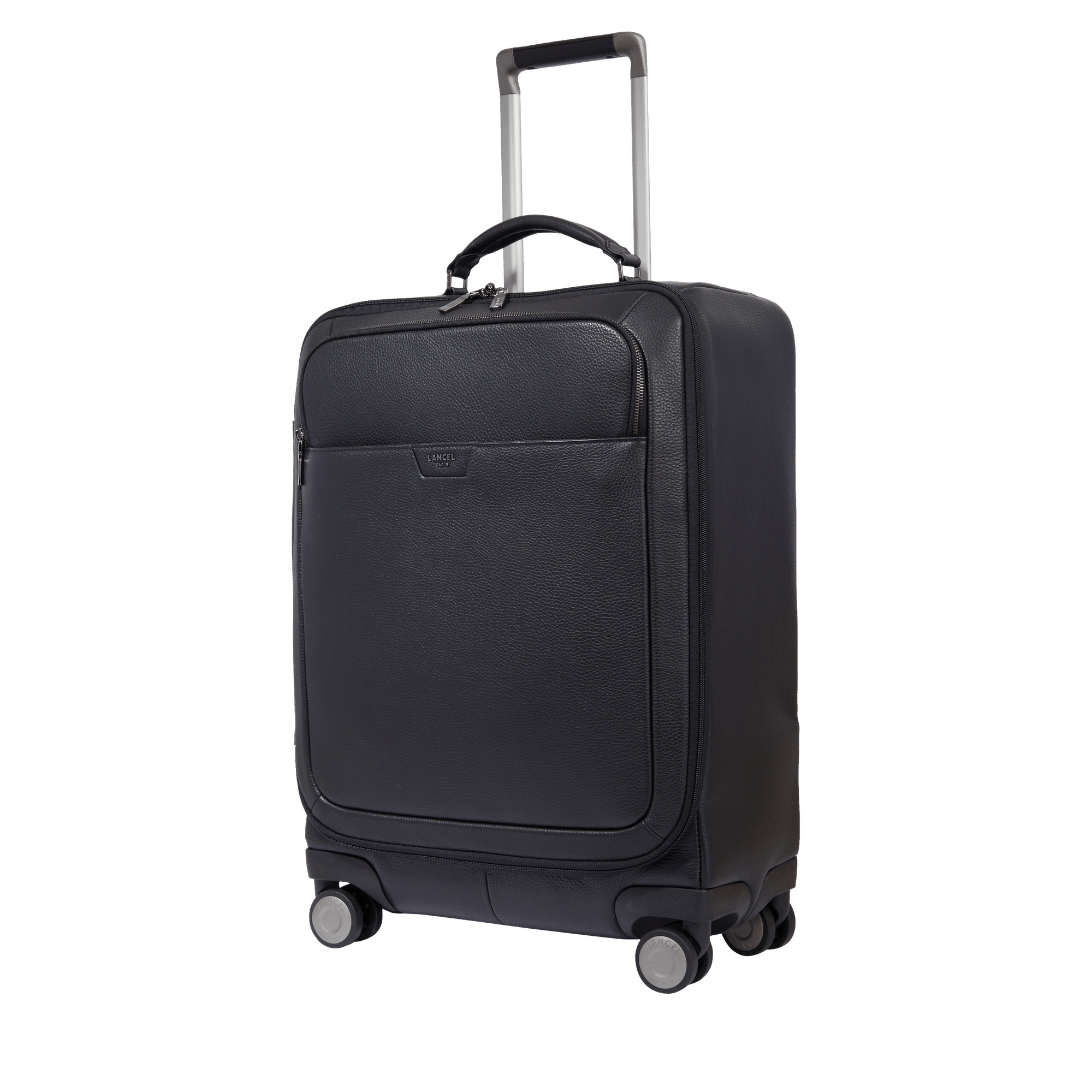Valise cabine en cuir velouté grainé souple LANCEL Noir