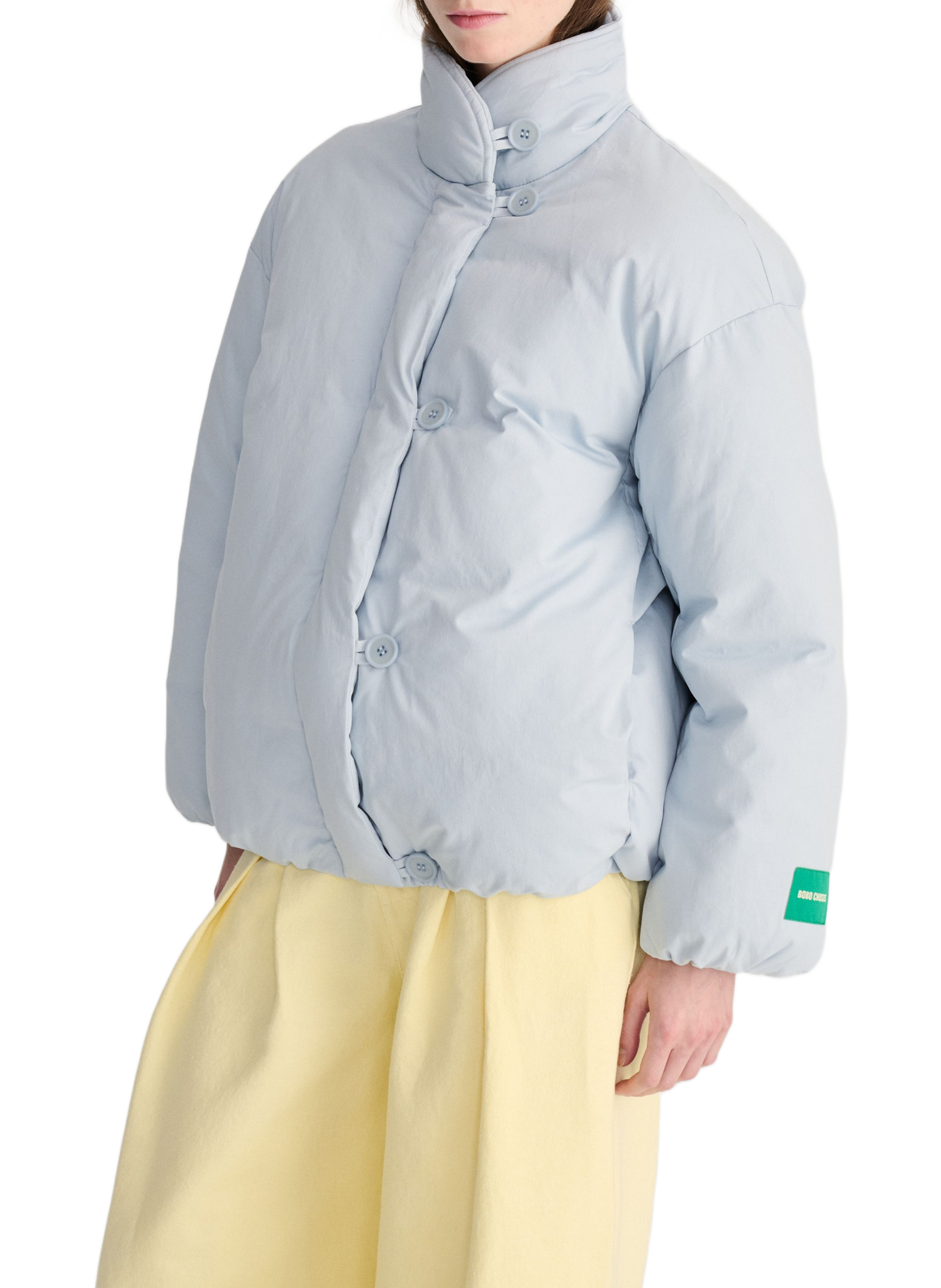 Plain oversized puffer jacket with stand-up collar BOBO CHOSES Blue