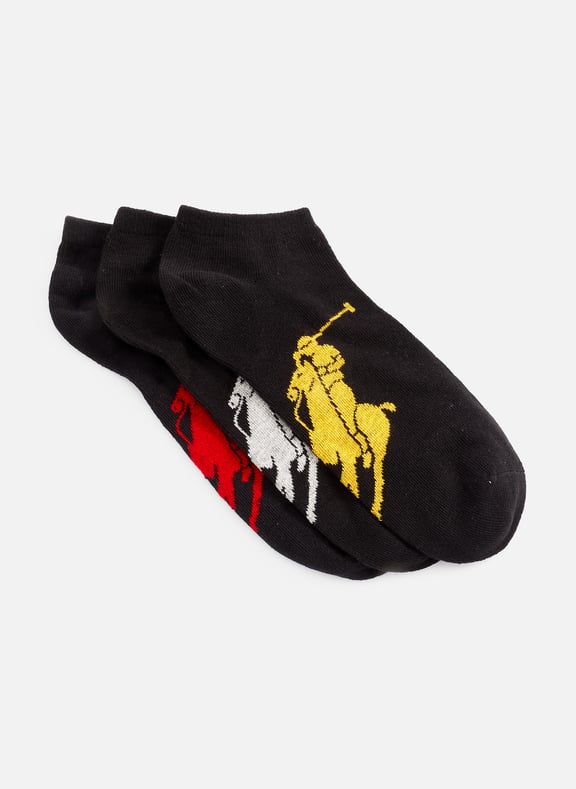 SET OF THREE COTTON ANKLE SOCKS POLO RALPH LAUREN for MEN