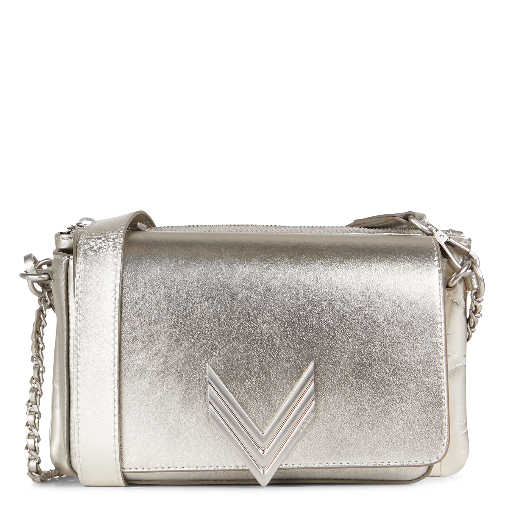 Sac bandoulière en cuir mouton métallisé 111 rimini