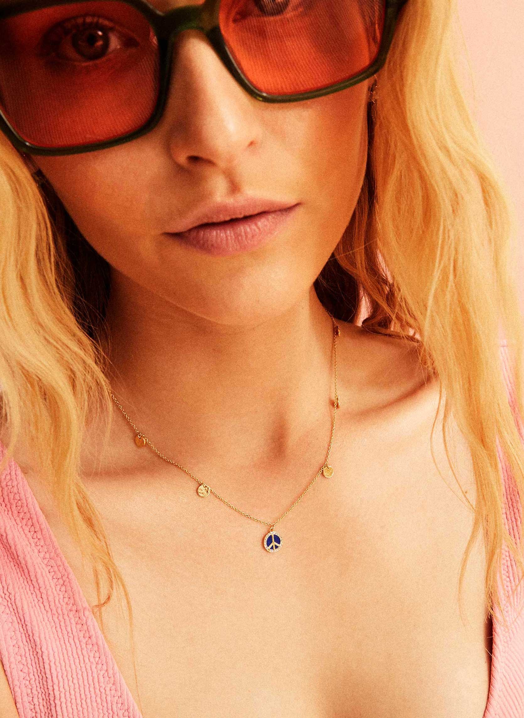 Collier avec pampilles en laiton doré serenity HIPANEMA Bleu