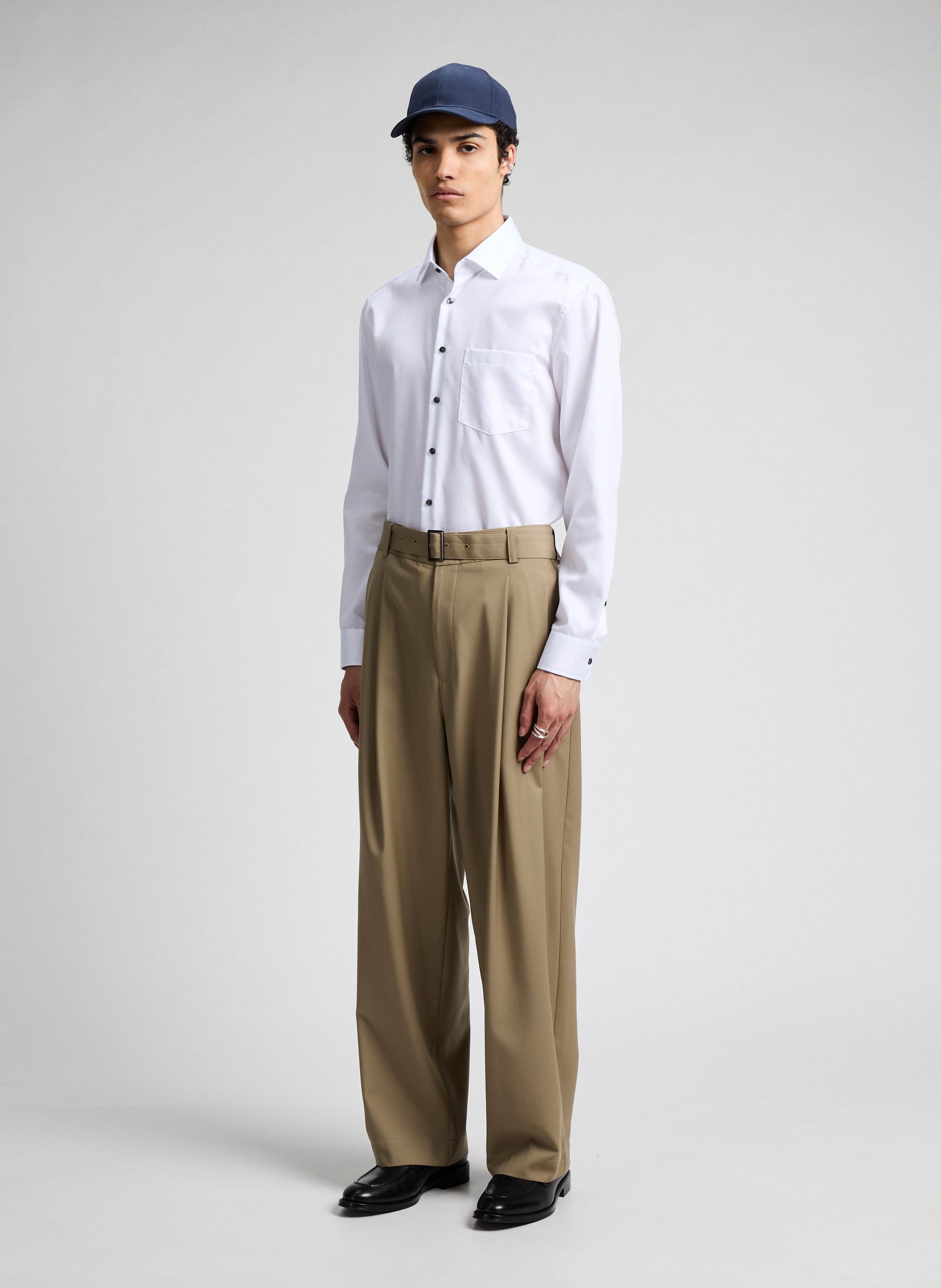 Chemise slim en coton SEIDENSTICKER Blanc