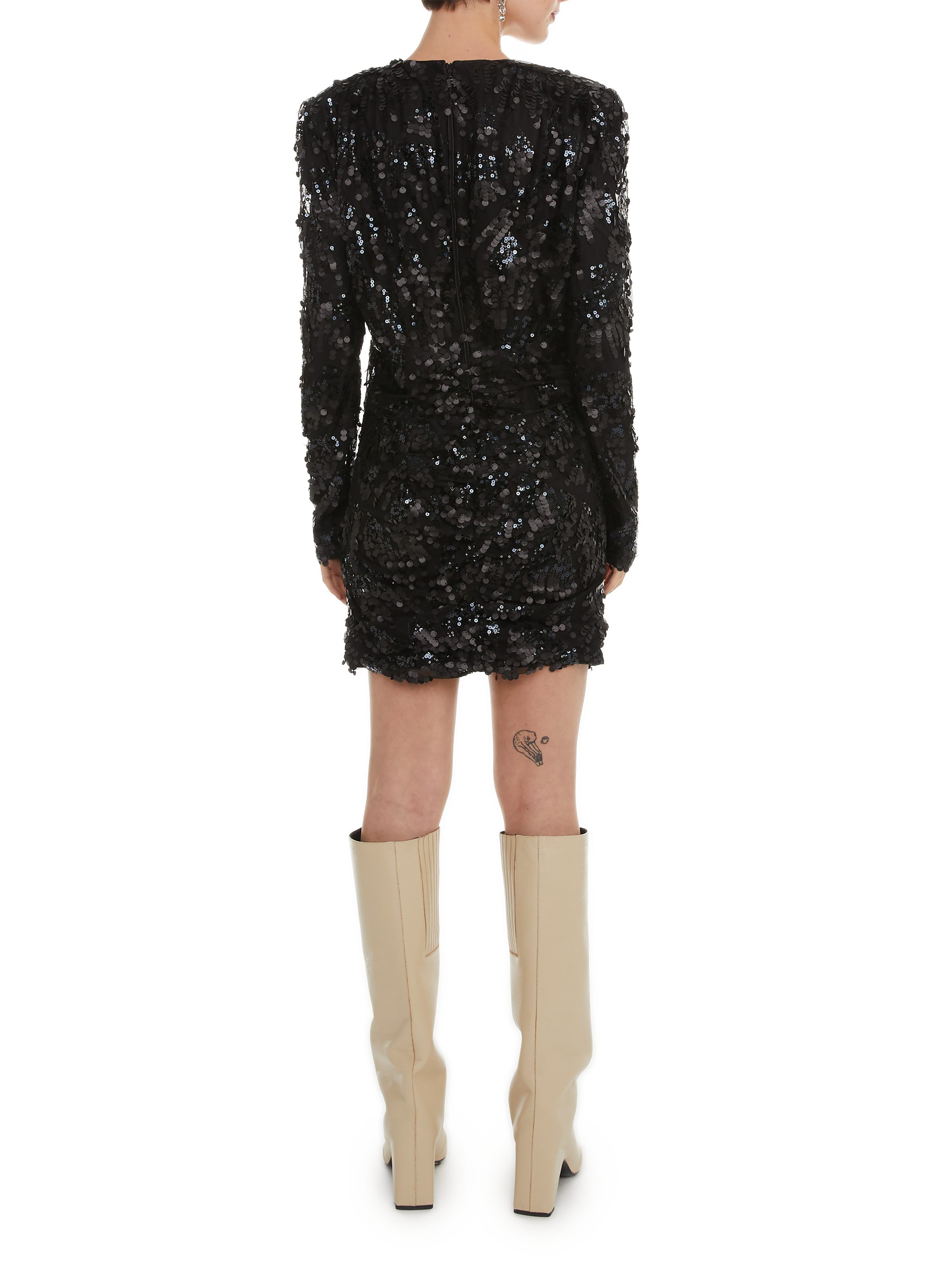 Robe courte à sequins ROTATE Noir