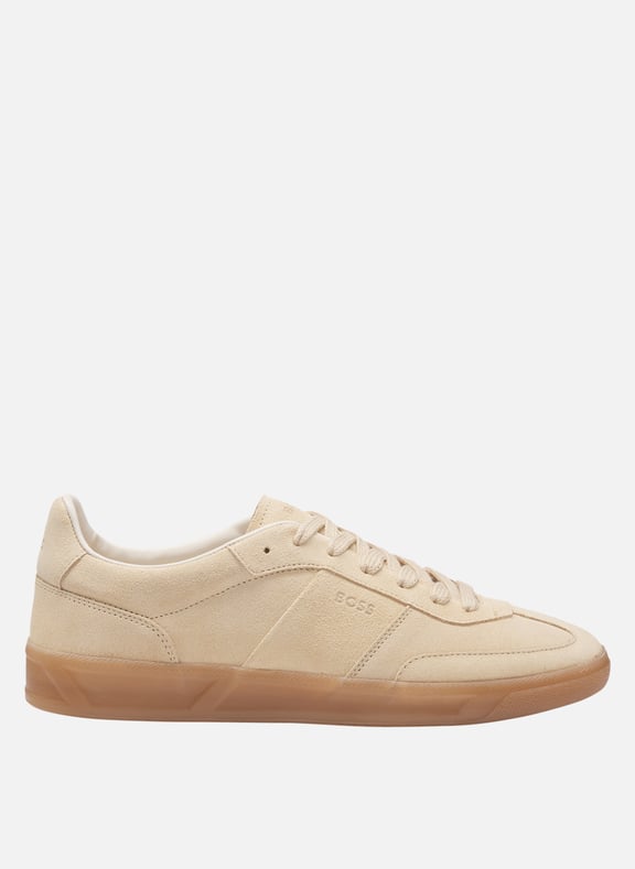 Baskets basses suédées en cuir Kaki by BOSS BOSS Baskets basses suédées en cuir Kaki