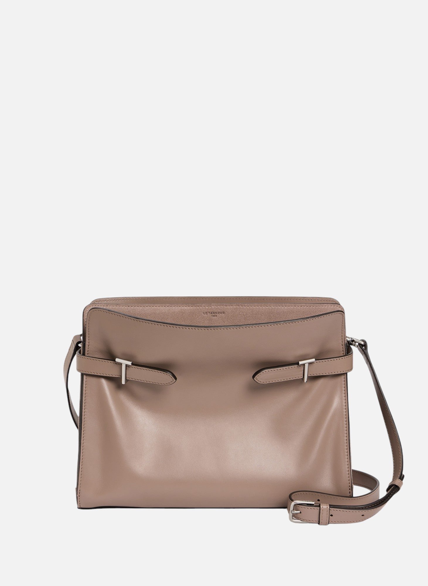 Sac porté épaule grand modèle emie en cuir lisse et nubuck LE TANNEUR Gris