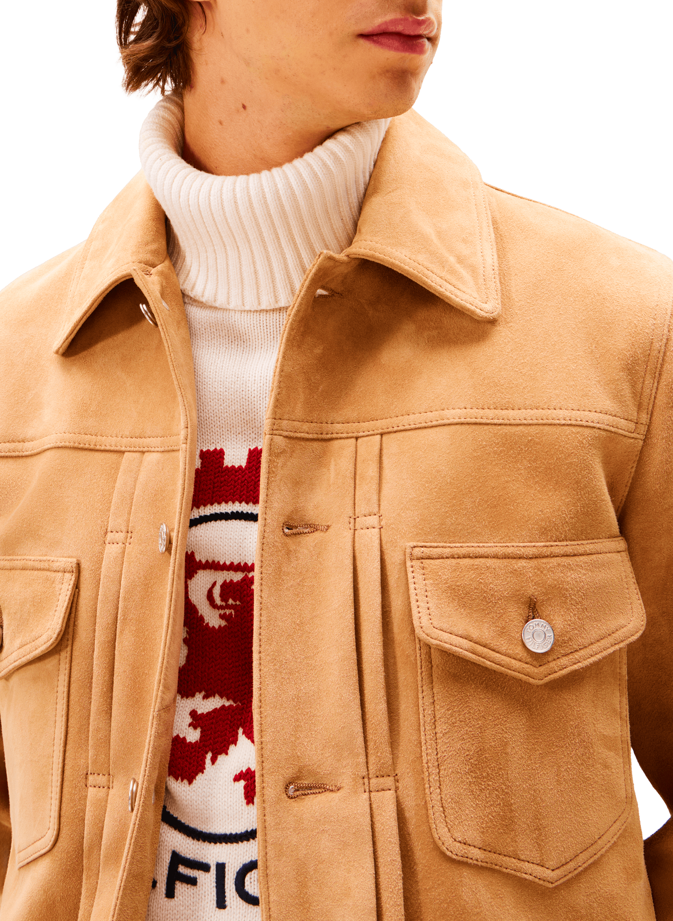 Classic leather jacket TOMMY HILFIGER Brown