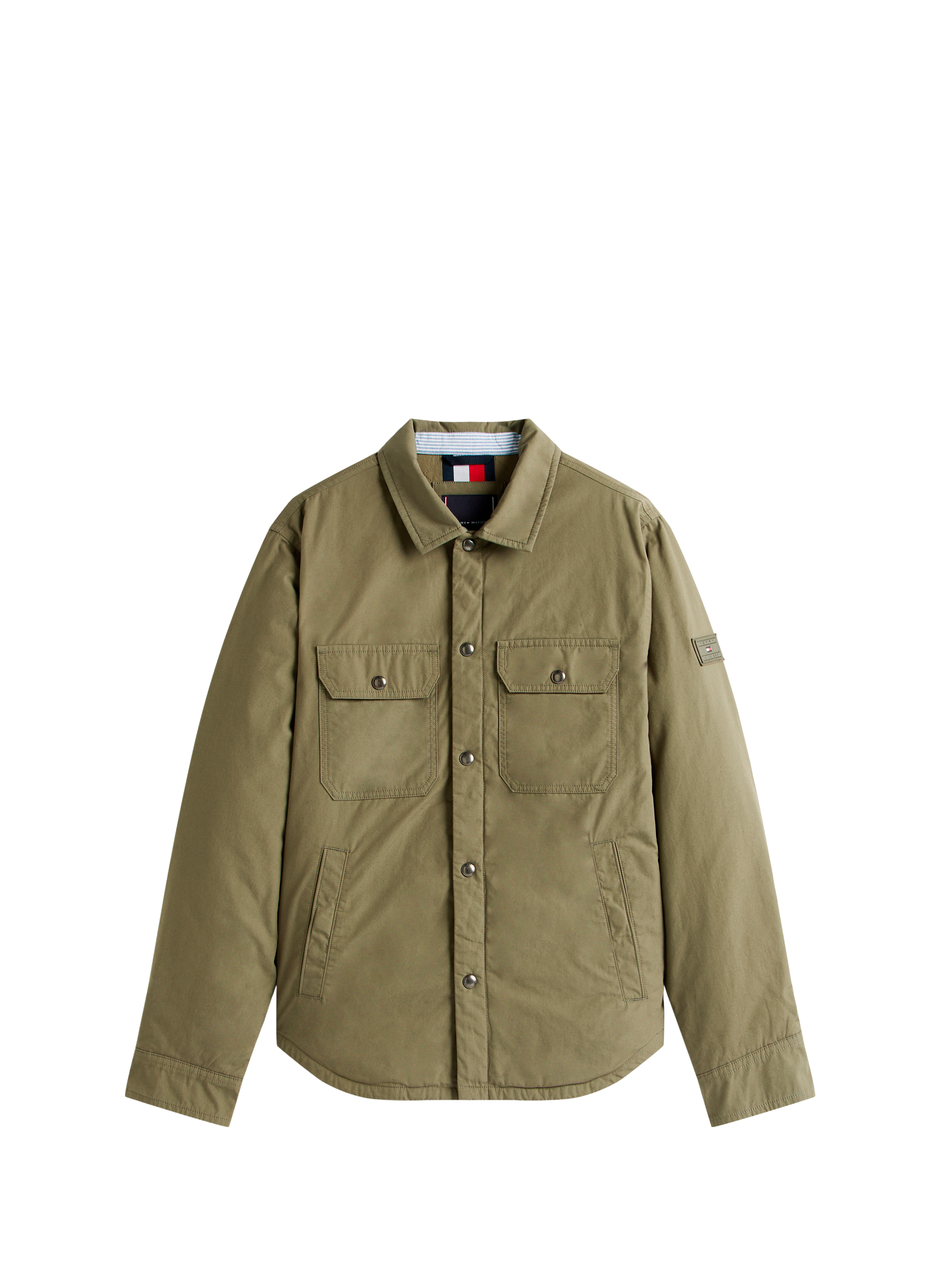 Straight cotton overshirt TOMMY HILFIGER Green