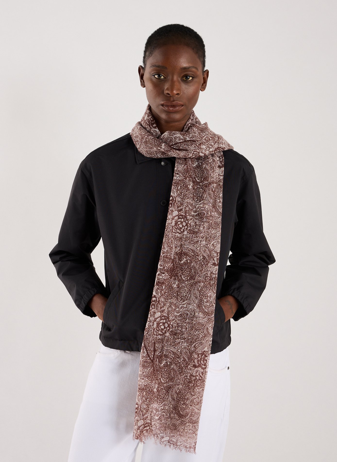 Foulard en laine AU PRINTEMPS PARIS Marron