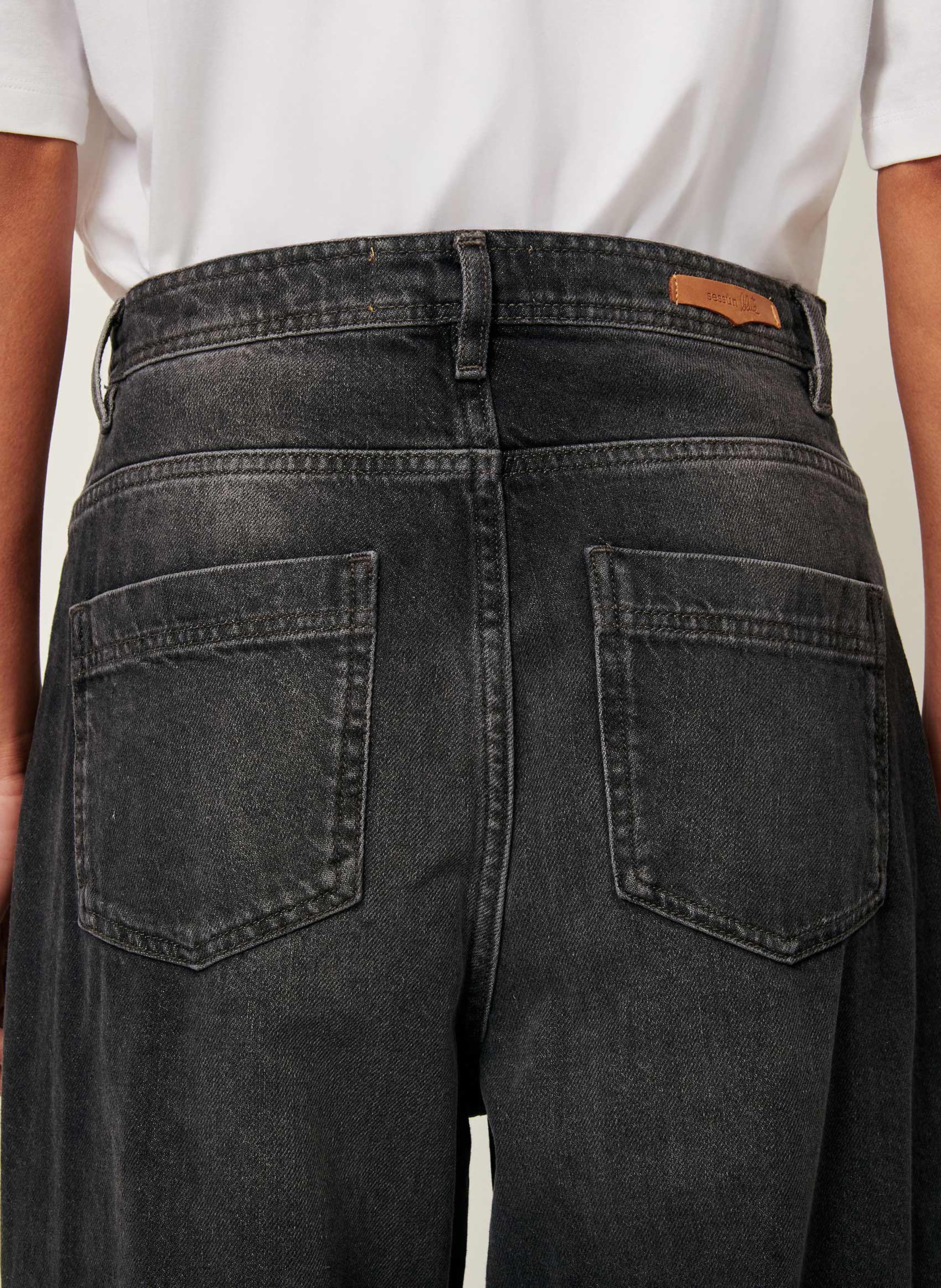 Jean rond taille haute délavé peter SESSUN Gris