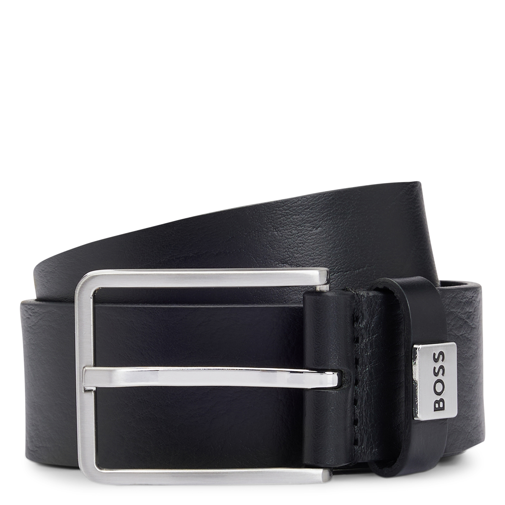 BOSS Ceinture à boucle en cuir Noir