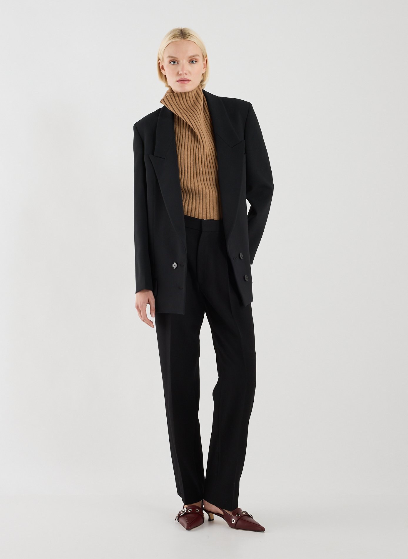 Fitted blazer with a tailored collar VICTORIA BECKHAM Black