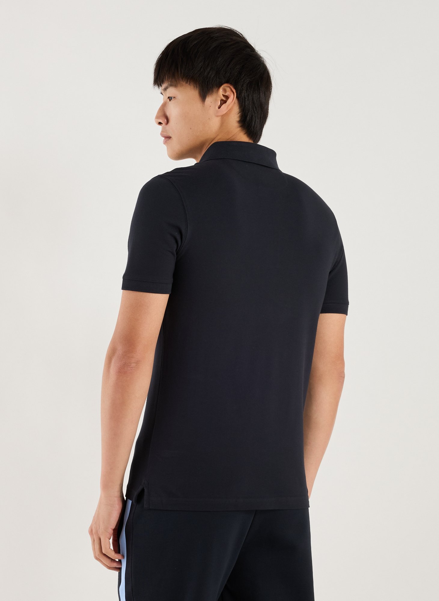 Cotton-blend polo shirt EDEN PARK Blue