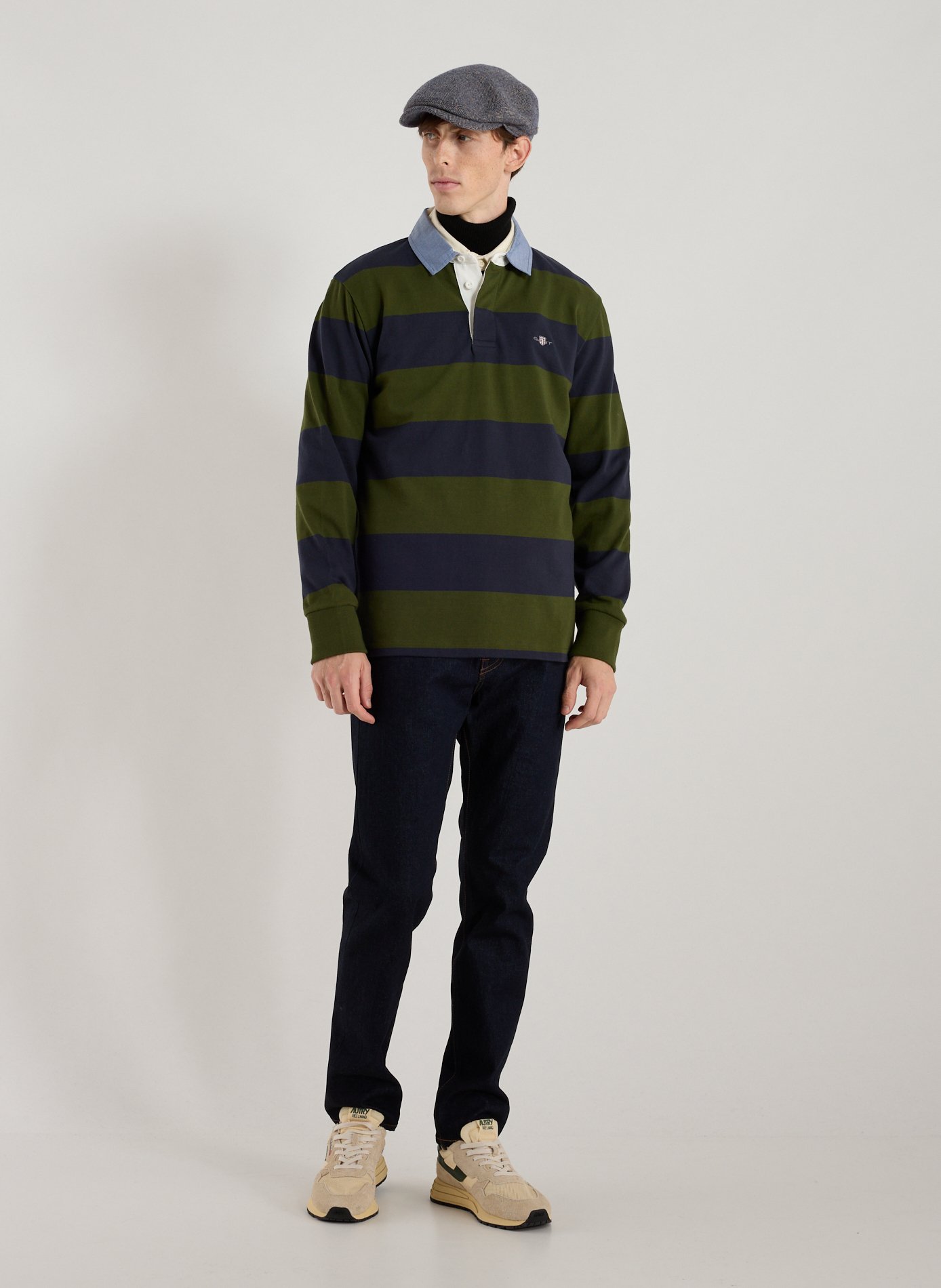 Long-sleeved cotton polo shirt GANT Green