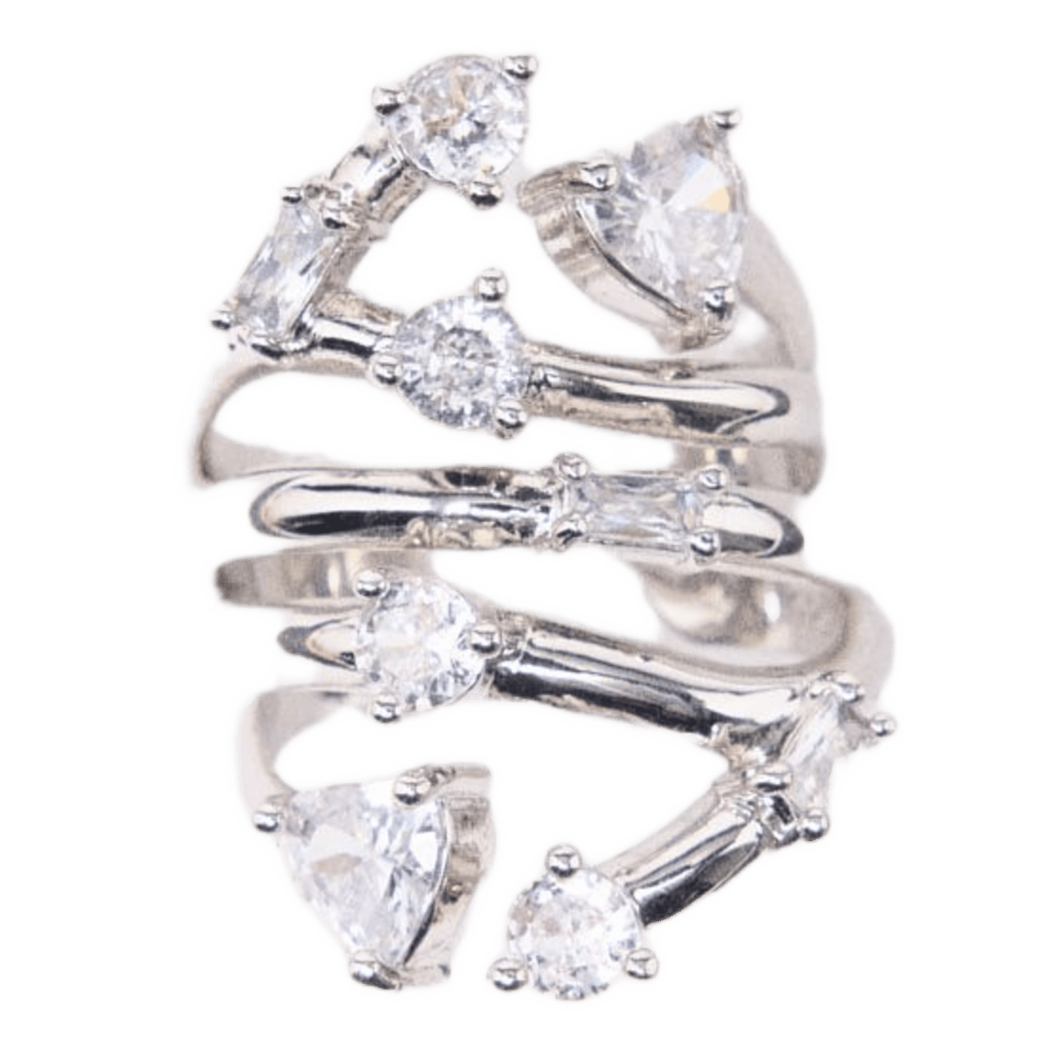 Bague à strass MAJE Argent