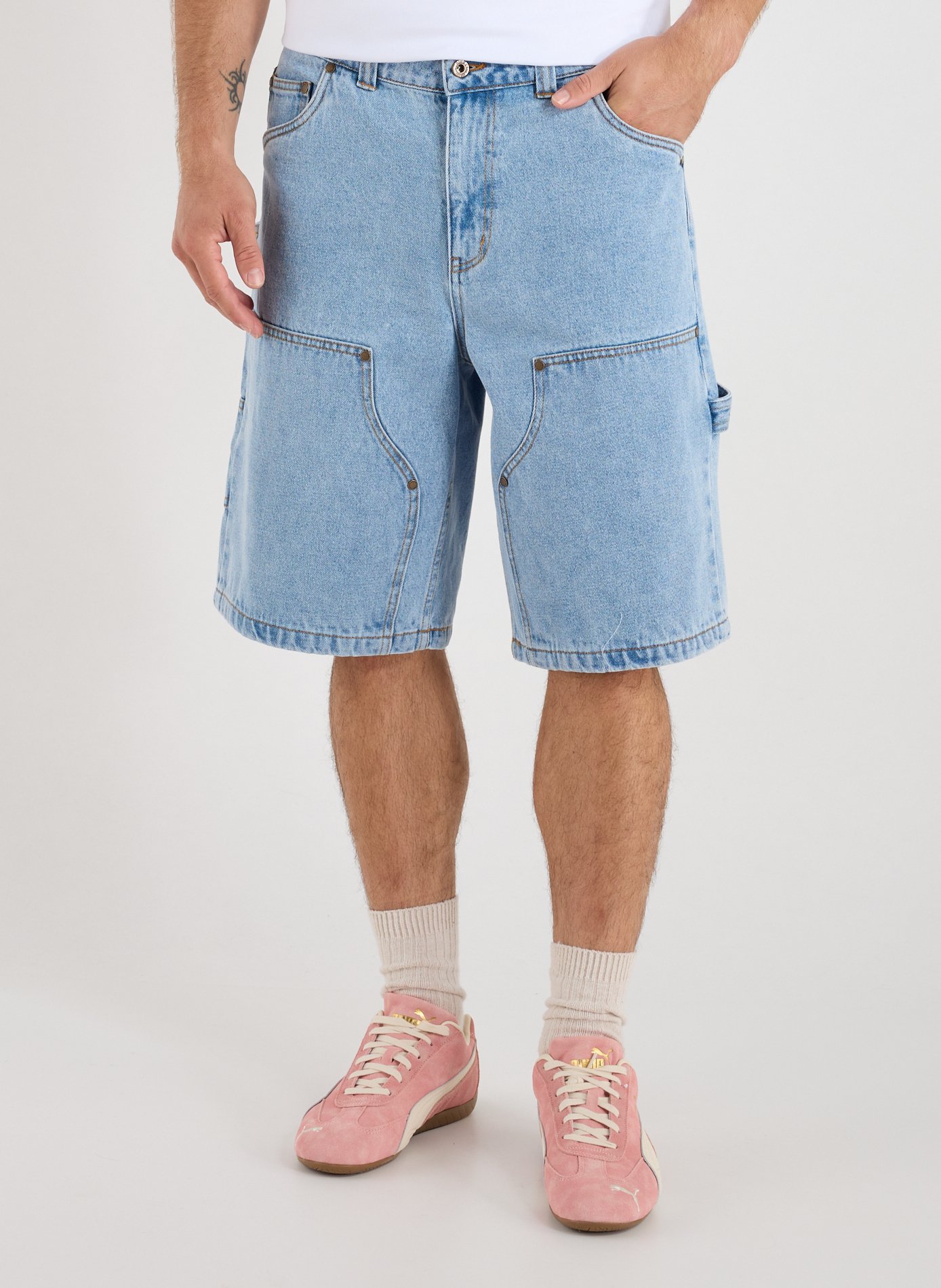 Short Carpenter en coton Bleu by DIME DIME Short Carpenter en coton Bleu