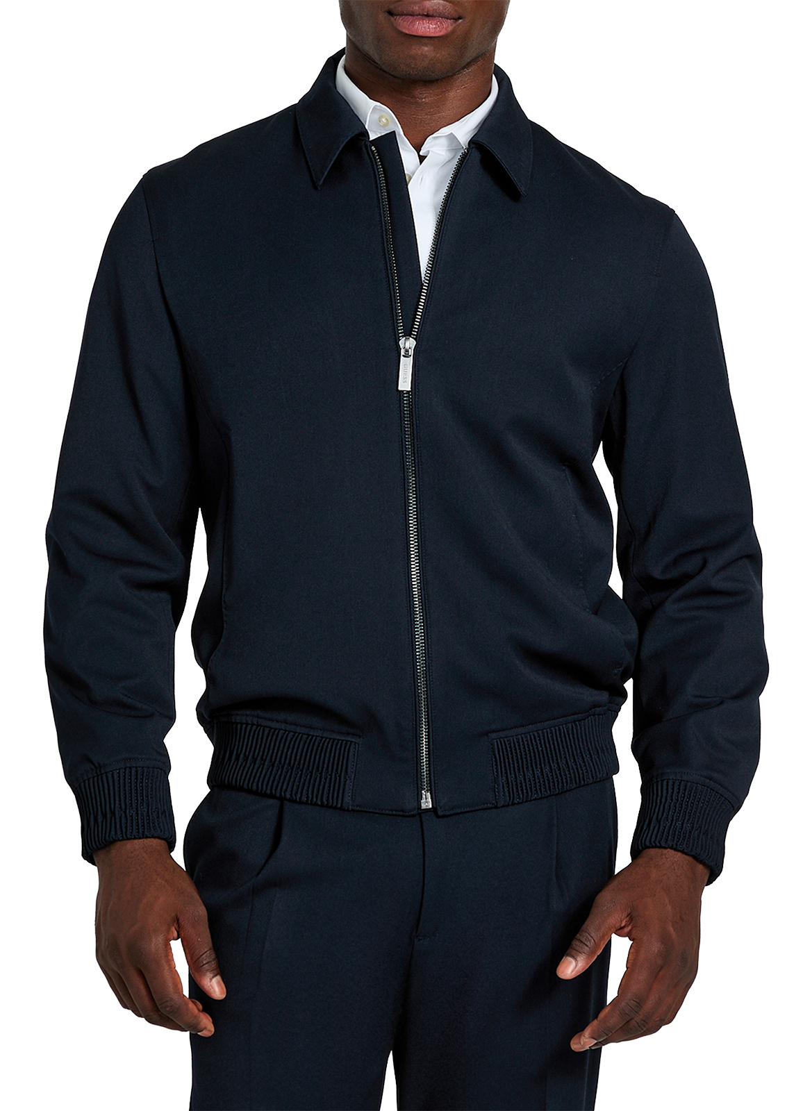 Veste unie à col classique GUESS Bleu